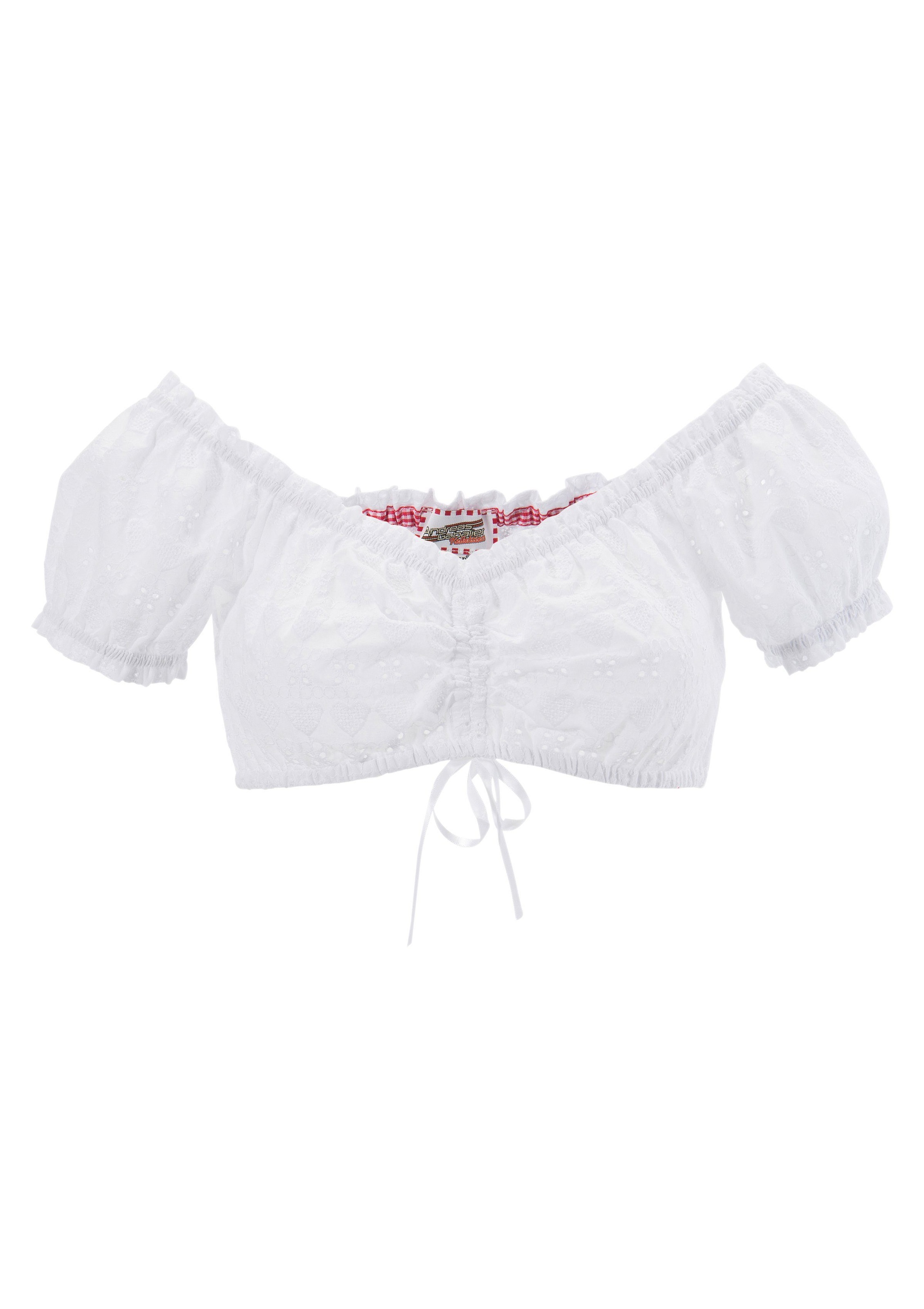 Andreas Gabalier Kollektion Dirndlbluse, Damen mit Bindeband vorne