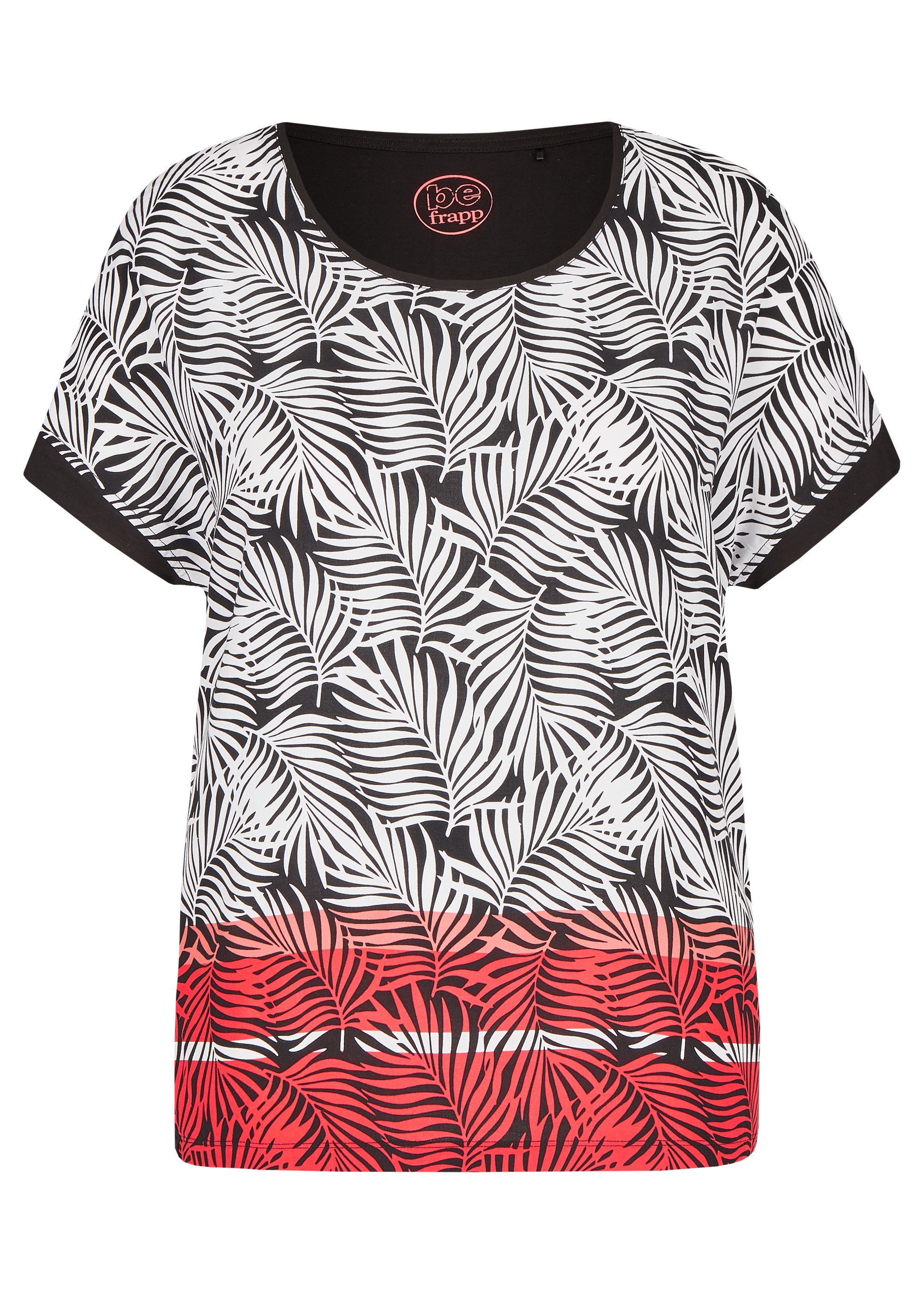 FRAPP Trendige Bluse mit gemusterter Vorderseite