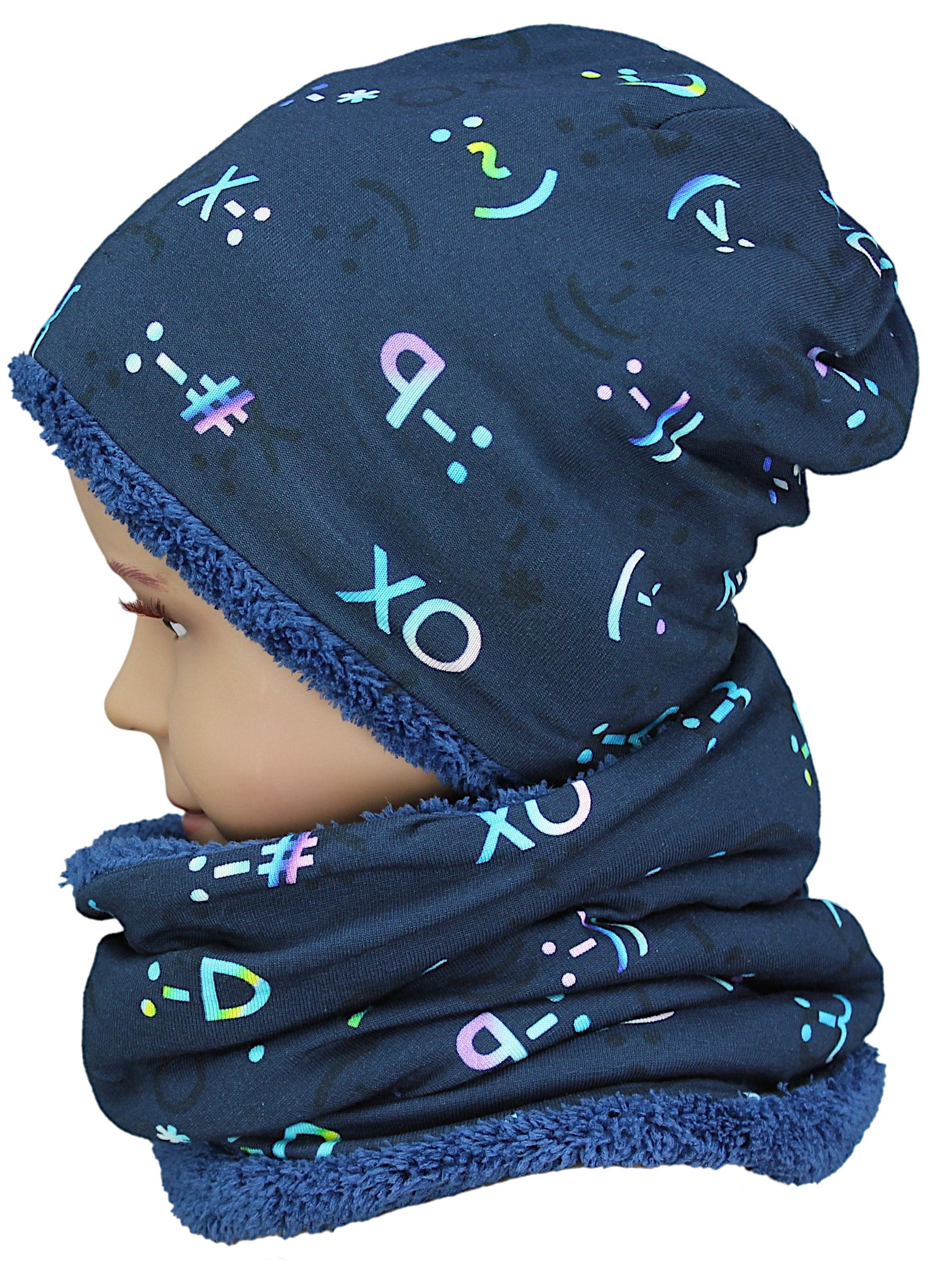 TupTam Beanie »Mütze Unisex Set Kinder Beanie Mütze Schlauchschal«