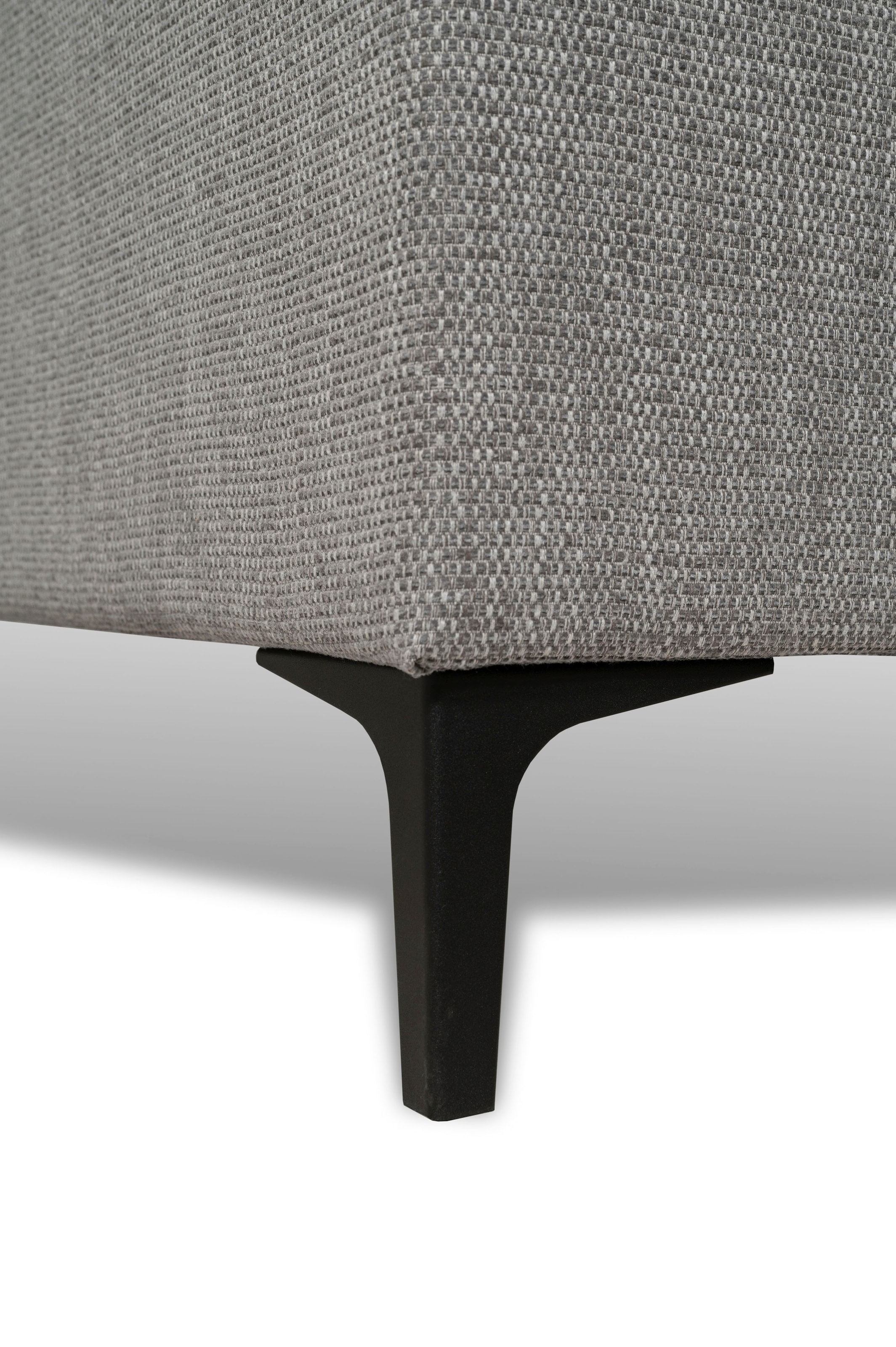 Places of Style Ecksofa »Polsterecke Oland, Struktur, Flachgewebe, Luxus-Microfaser, Boucle«, L-Form, 280 cm, Wellenunterfederung, Skandi-Design, Metallfüße