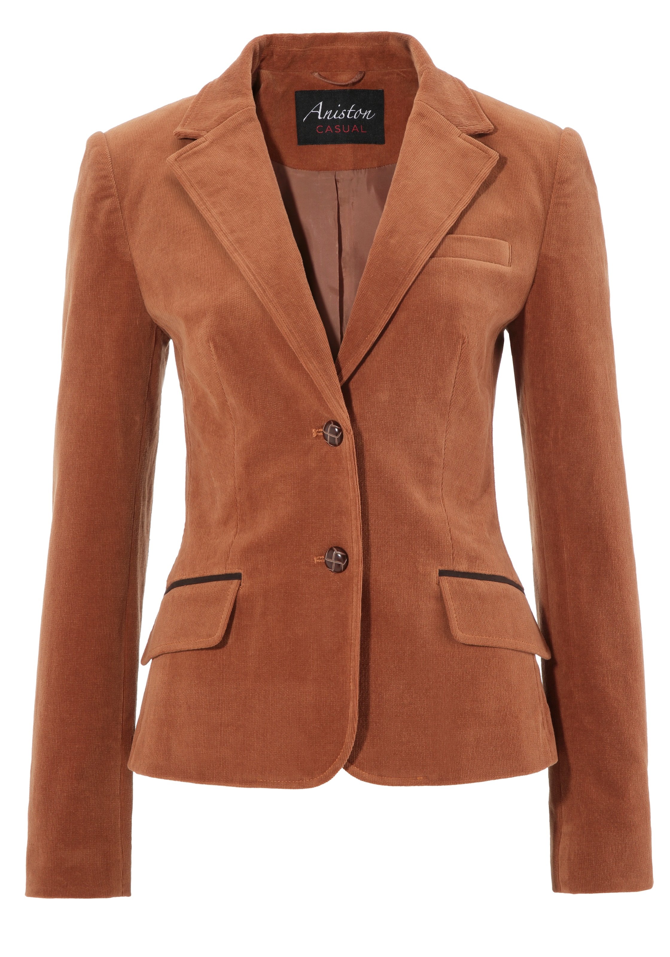 Aniston CASUAL Jackenblazer, mit Lederimitat-Einfassungen Ärmelpatches Online OTTO im Shop und