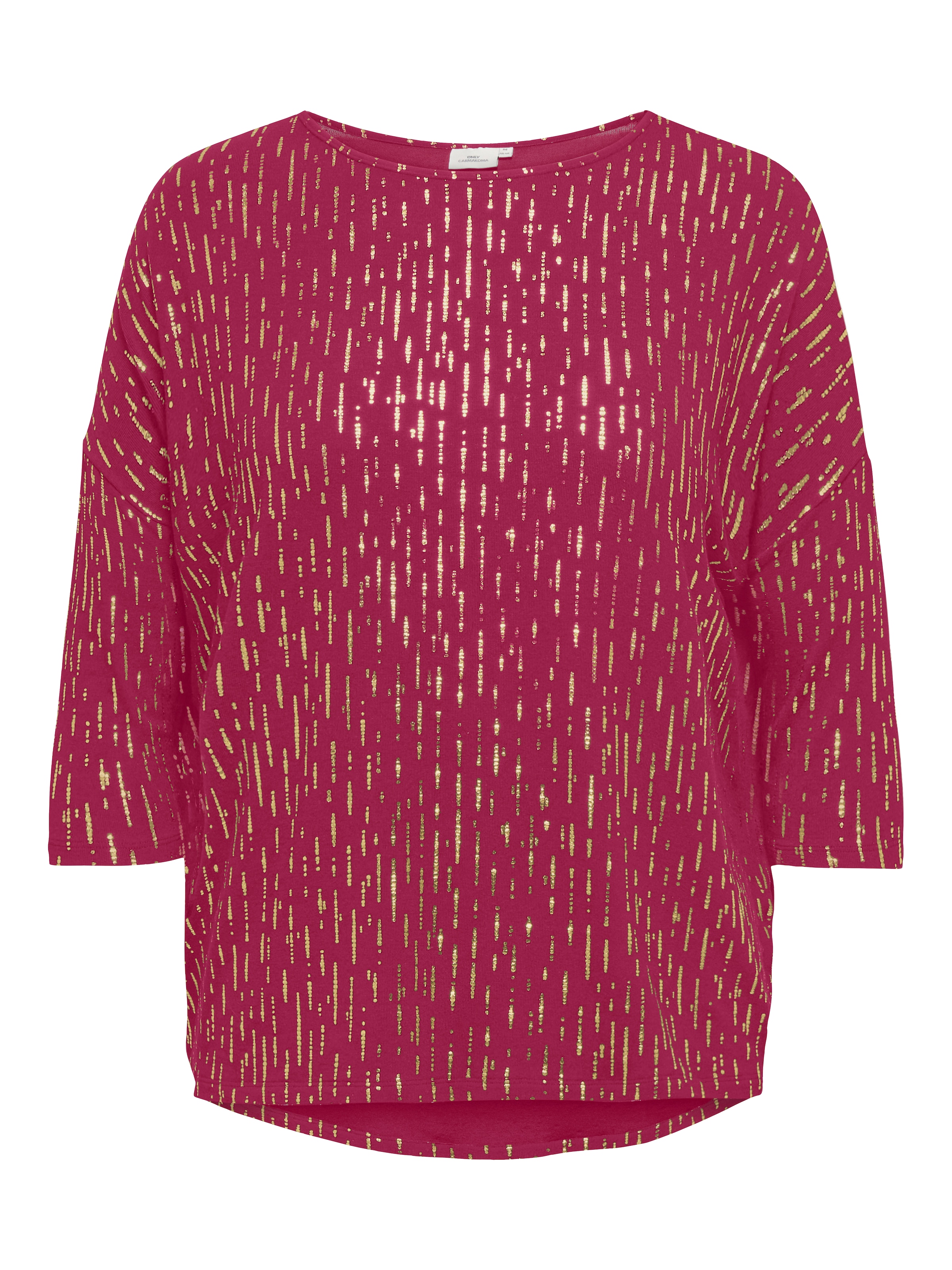 ONLY CARMAKOMA Rundhalsshirt »CARFOILA 3/4 O-NECK TOP JRS BF«