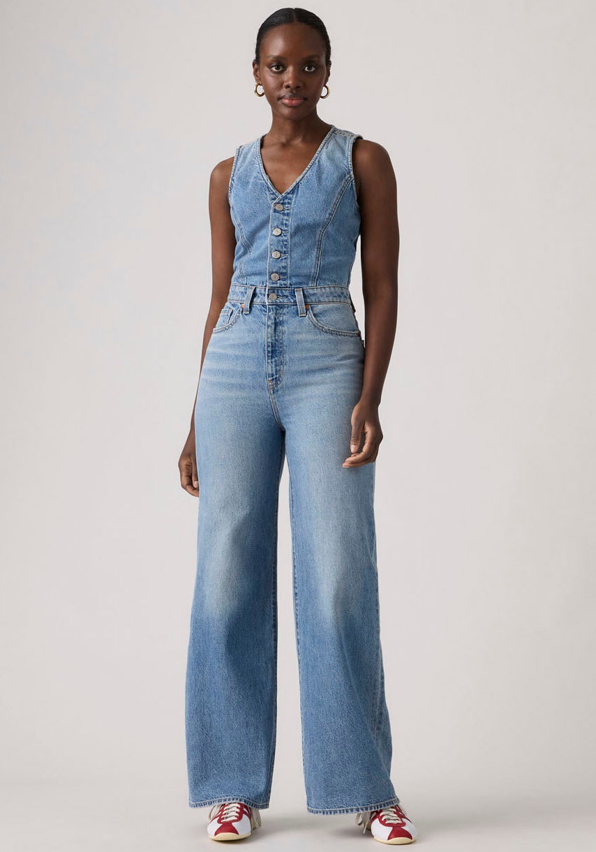 Levi's® Overall »DNM VEST WIDELG JUMPSUIT« figurbetonende Passform mit weiter Beinform