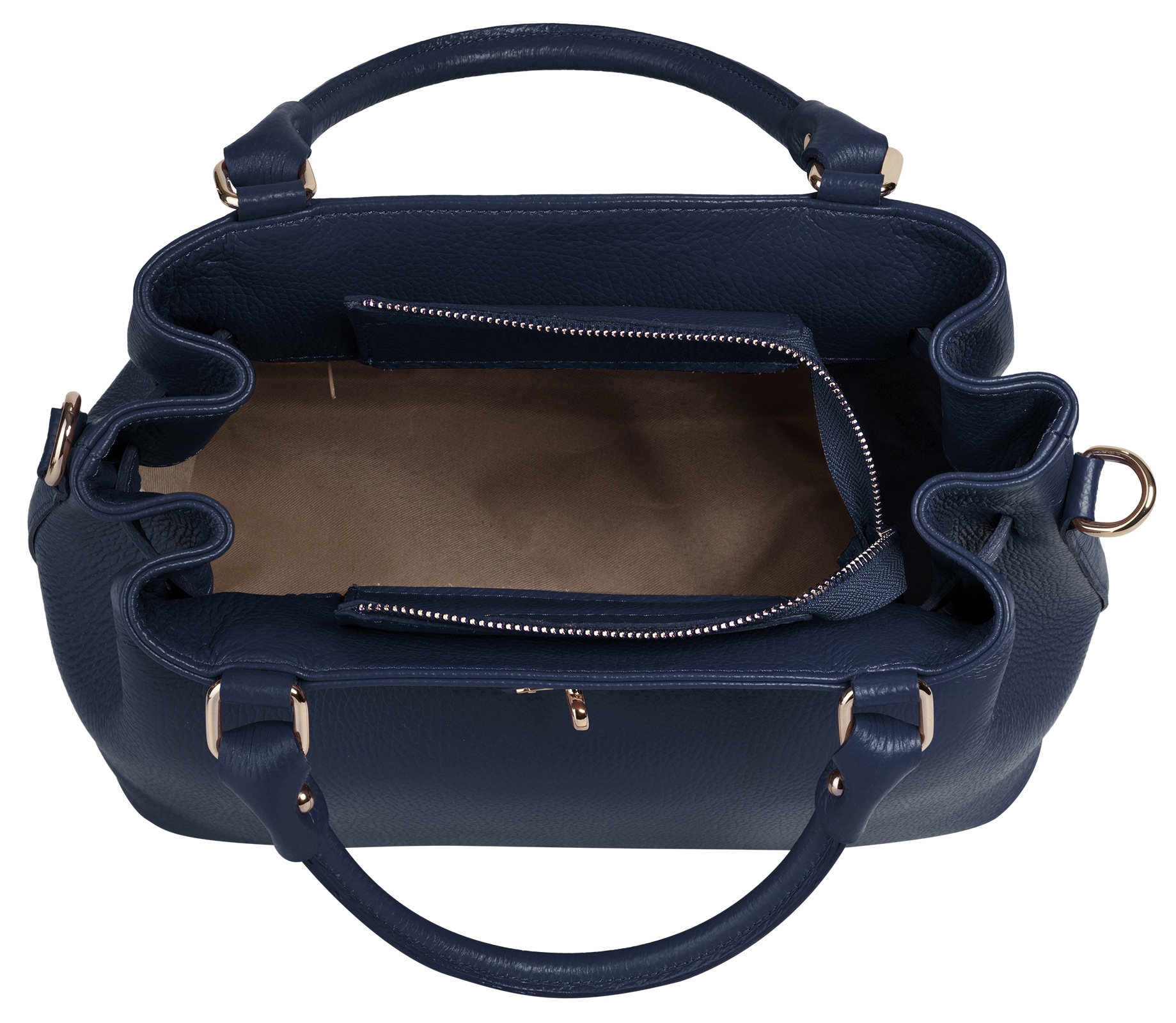 Samantha Look Henkeltasche, echt Leder, Made in Italy, geräumige Henkeltasche mit Smartphonefach