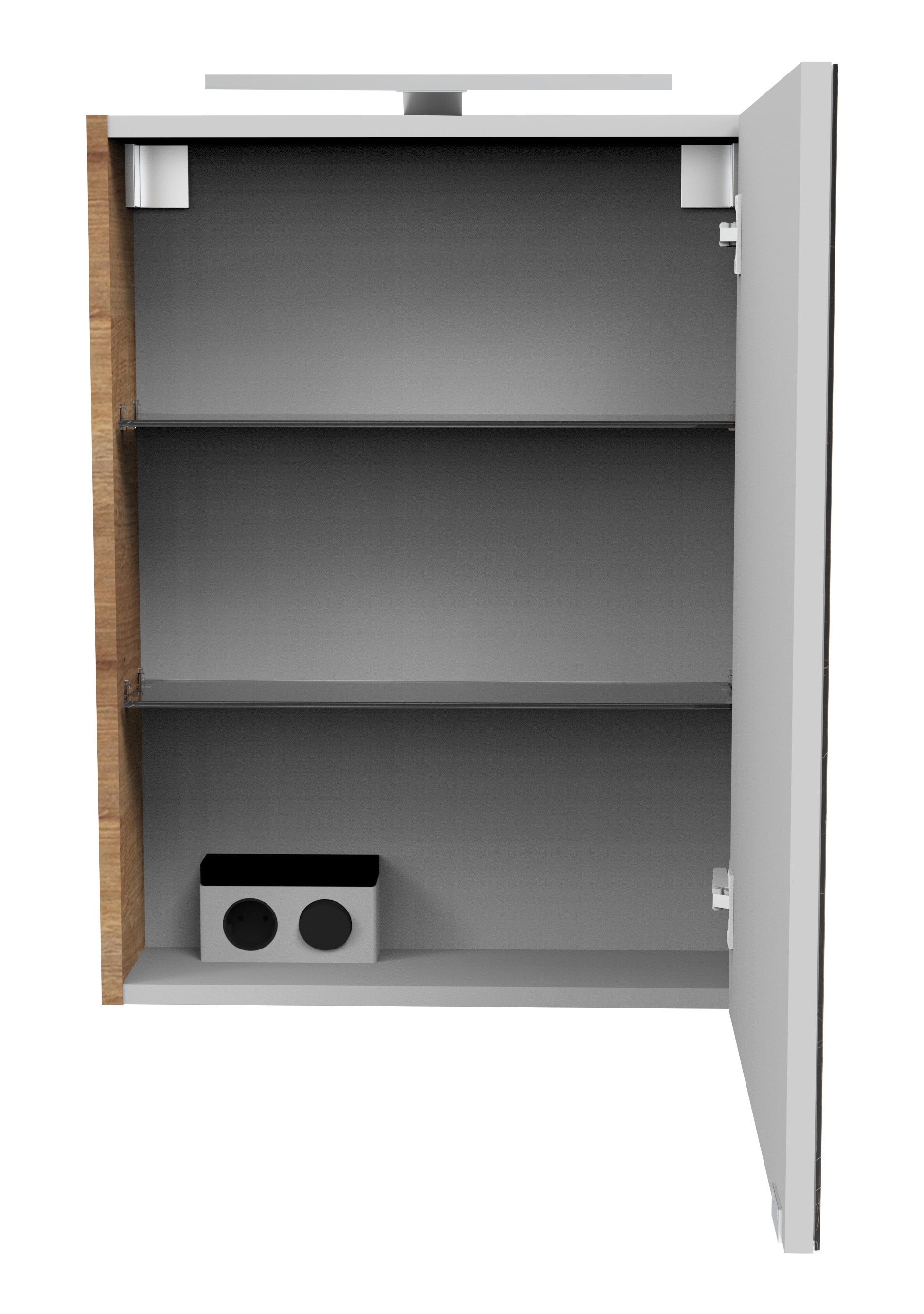 FACKELMANN Spiegelschrank Spiegelschrank mit LED-Aufsatzleuchte,  Badmöbel