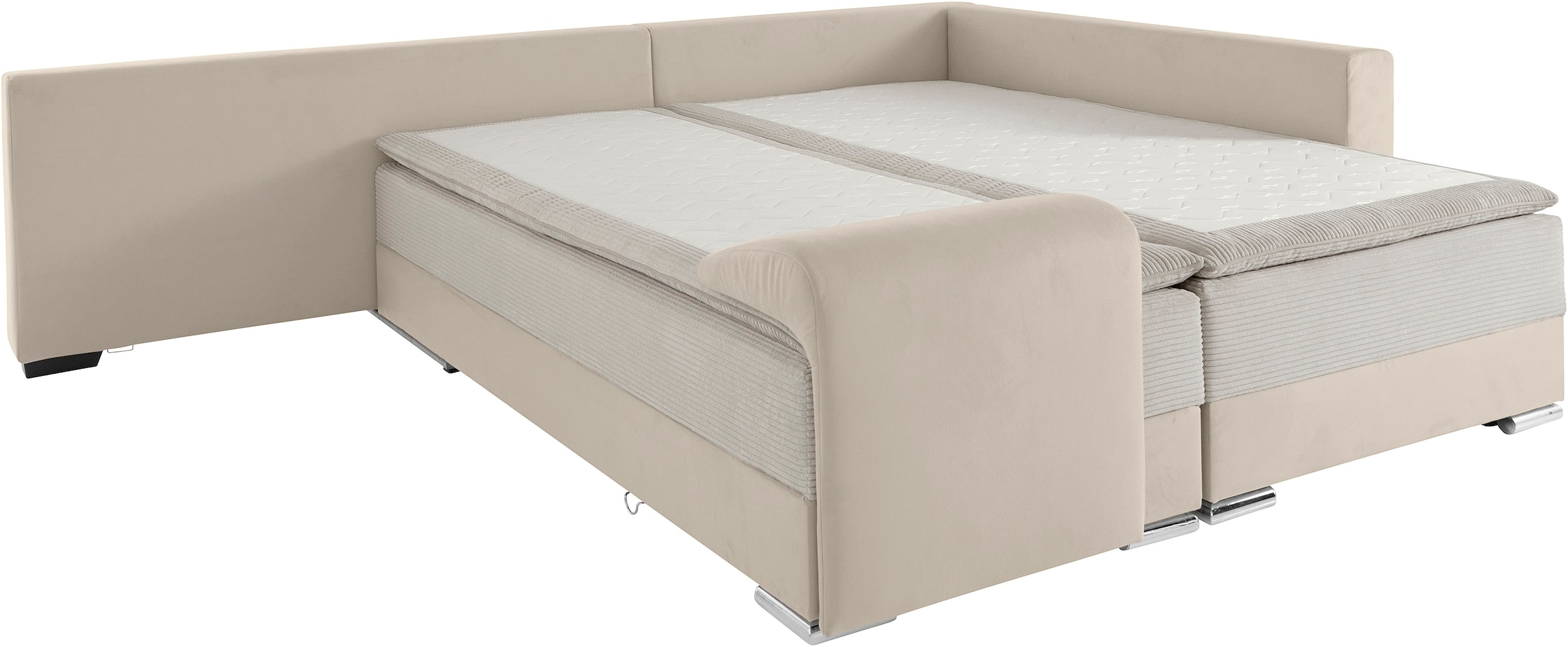 INOSIGN Ecksofa »Night & Day L-Form«, mit Boxspring Bettfunktion 180x200 cm, Dauerschläfer