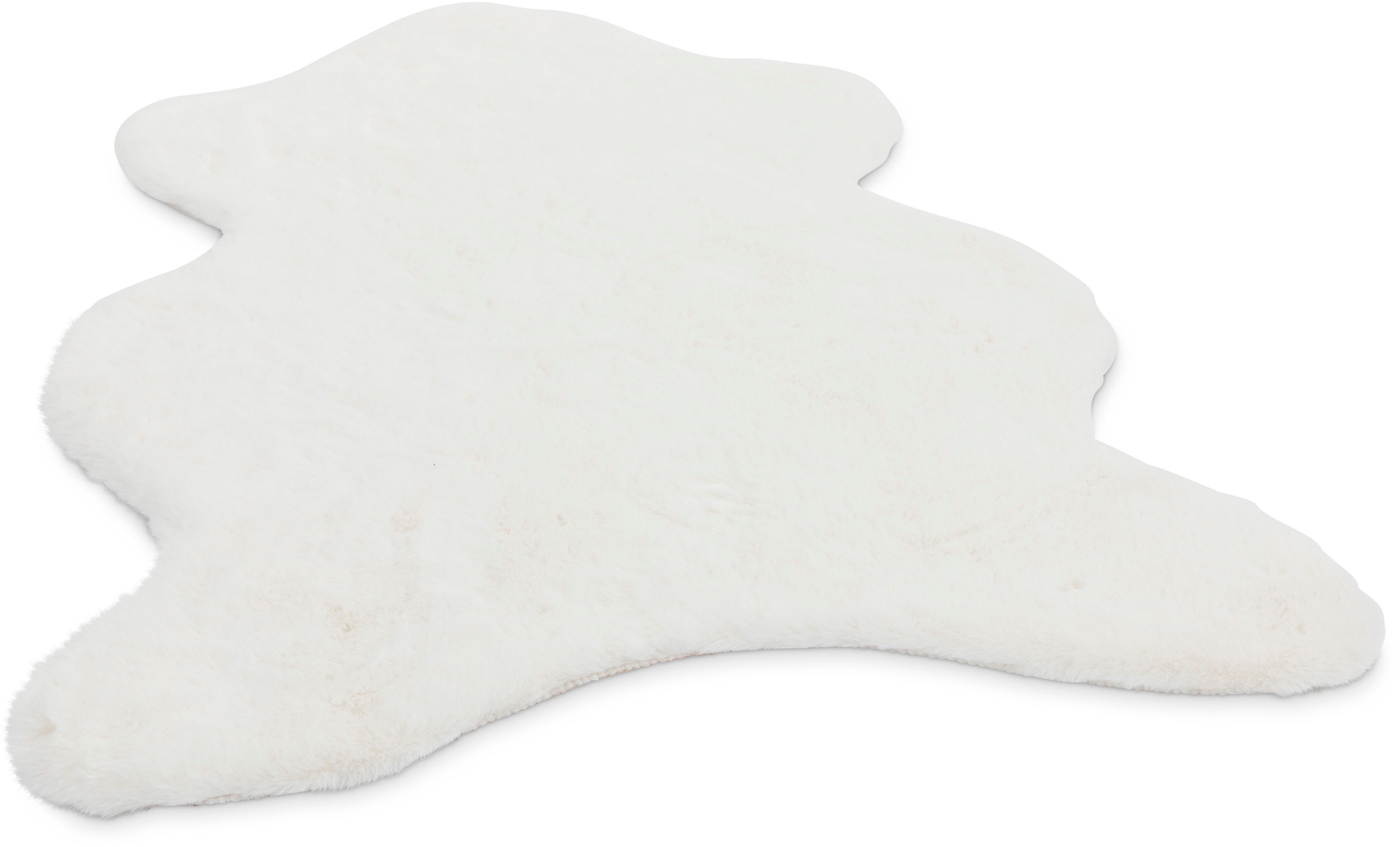 Gino Falcone Fellteppich »Giorgia« fellförmig 20 mm Höhe Kunstfell, superweich - ein echter Kuschelteppich in weiß