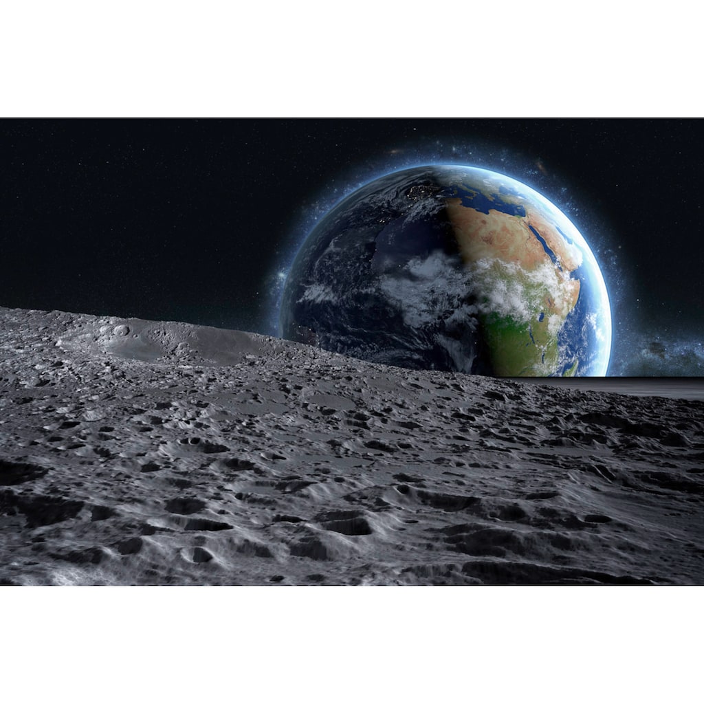 Papermoon Fototapete »Mond und Erde«
