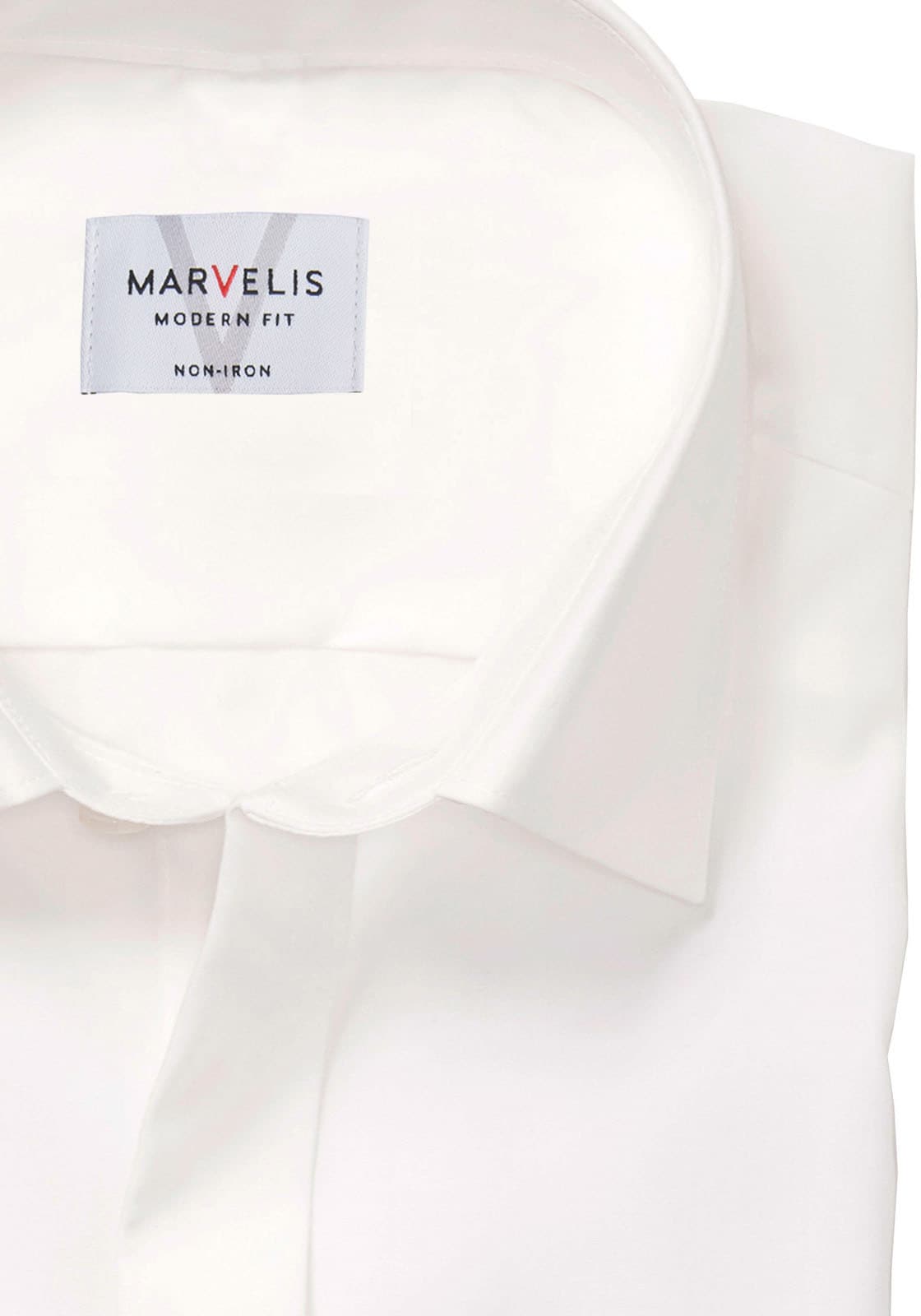 MARVELIS Langarmhemd Umschlagmanschette, New-Kentkragen, modern fit, bügelfrei