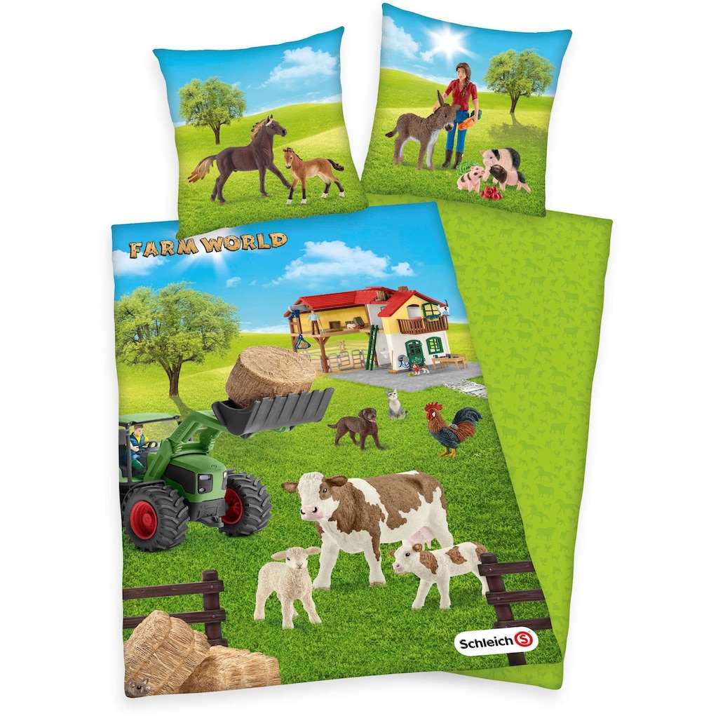 Schleich® Kinderbettwäsche »Schleich Farm World«, (2 tlg.)