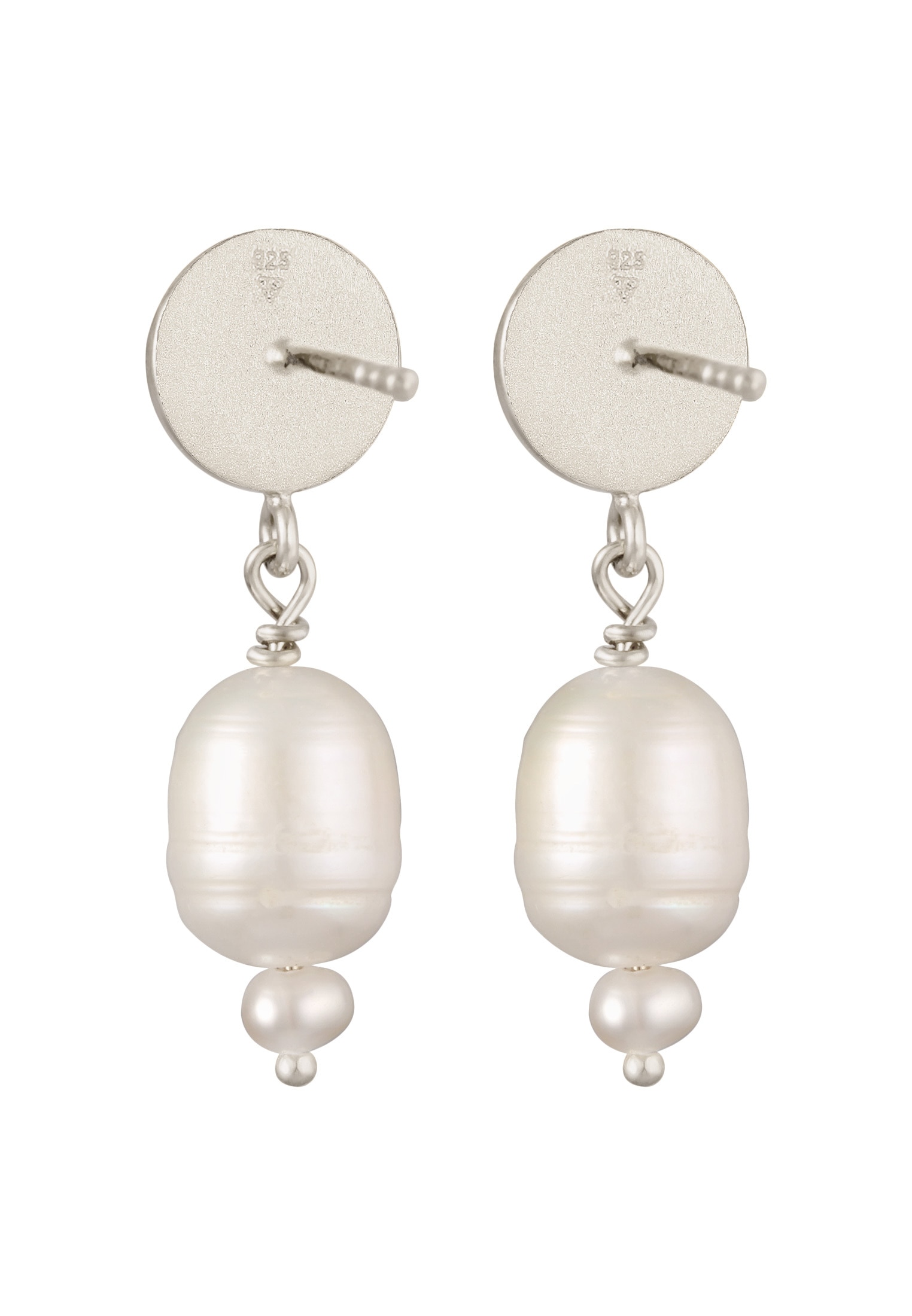Elli Premium Paar Ohrstecker »Ohrringe Süßwasserperlen Barock 925 Silber vergoldet«