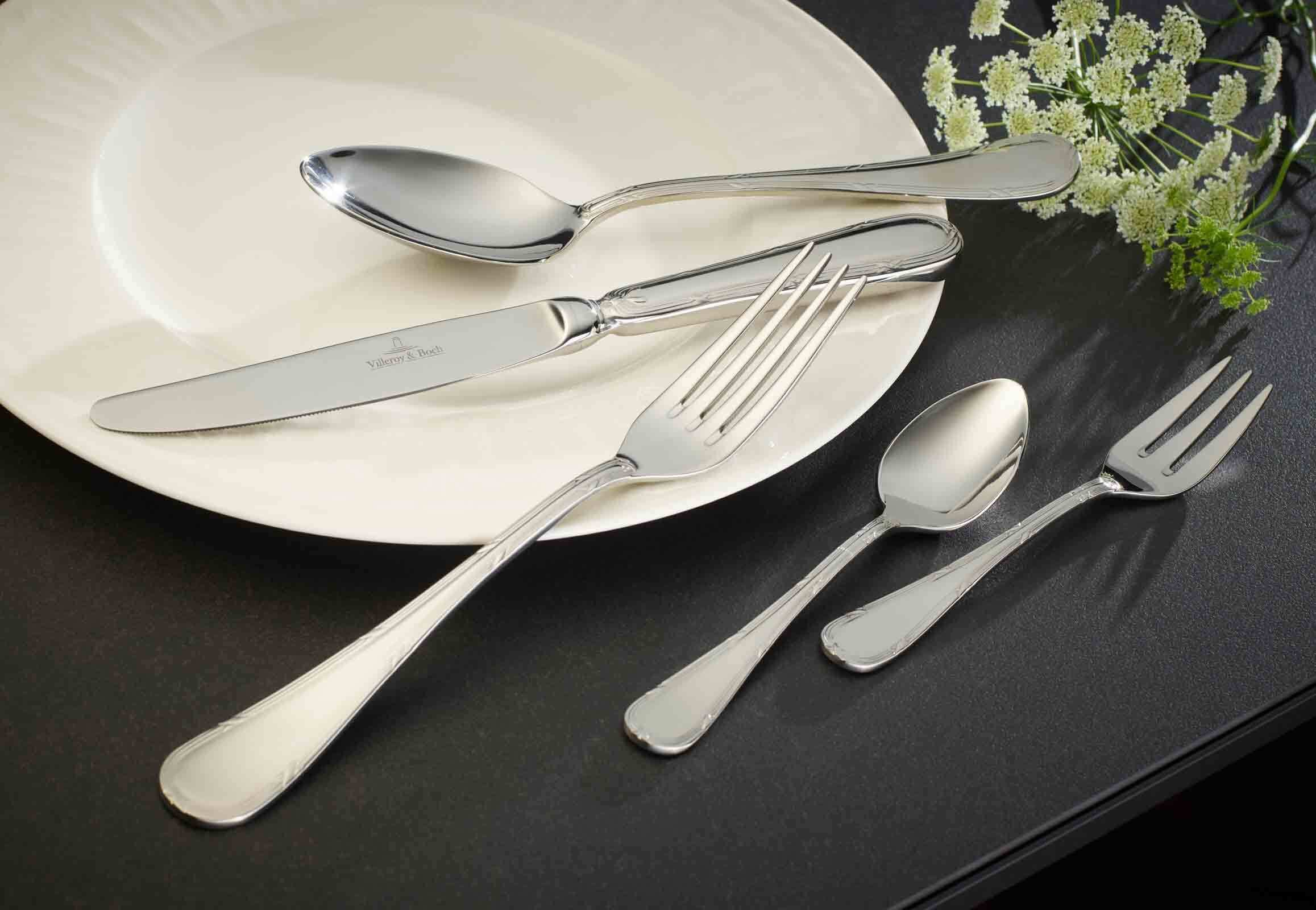 Villeroy & Boch Tafelgabel »Kuchengabeln Kreuzband Septfontaines 14,5 cm 6er Set edelstahl« Spülmaschinenfest