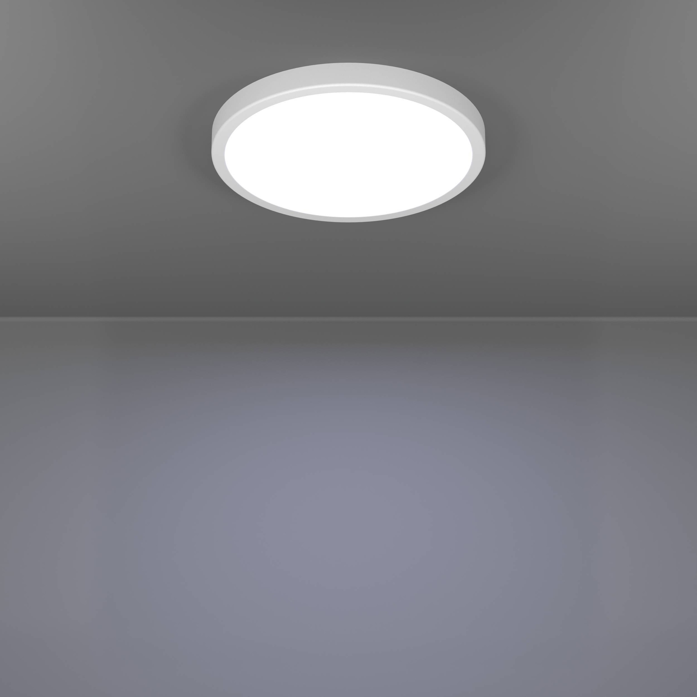 EGLO Aufbauleuchte »Fueva 6 Deckenleuchte, Aufbaulampe, Badlampe Decke, Kunststoff, IP44« LED-Modul 1 Stk. Kaltweiß | Neutralweiß | Warmweiß Aufbauleuchte - H2,5 x Ø27,8 cm - weiß - 14,2W inkl.