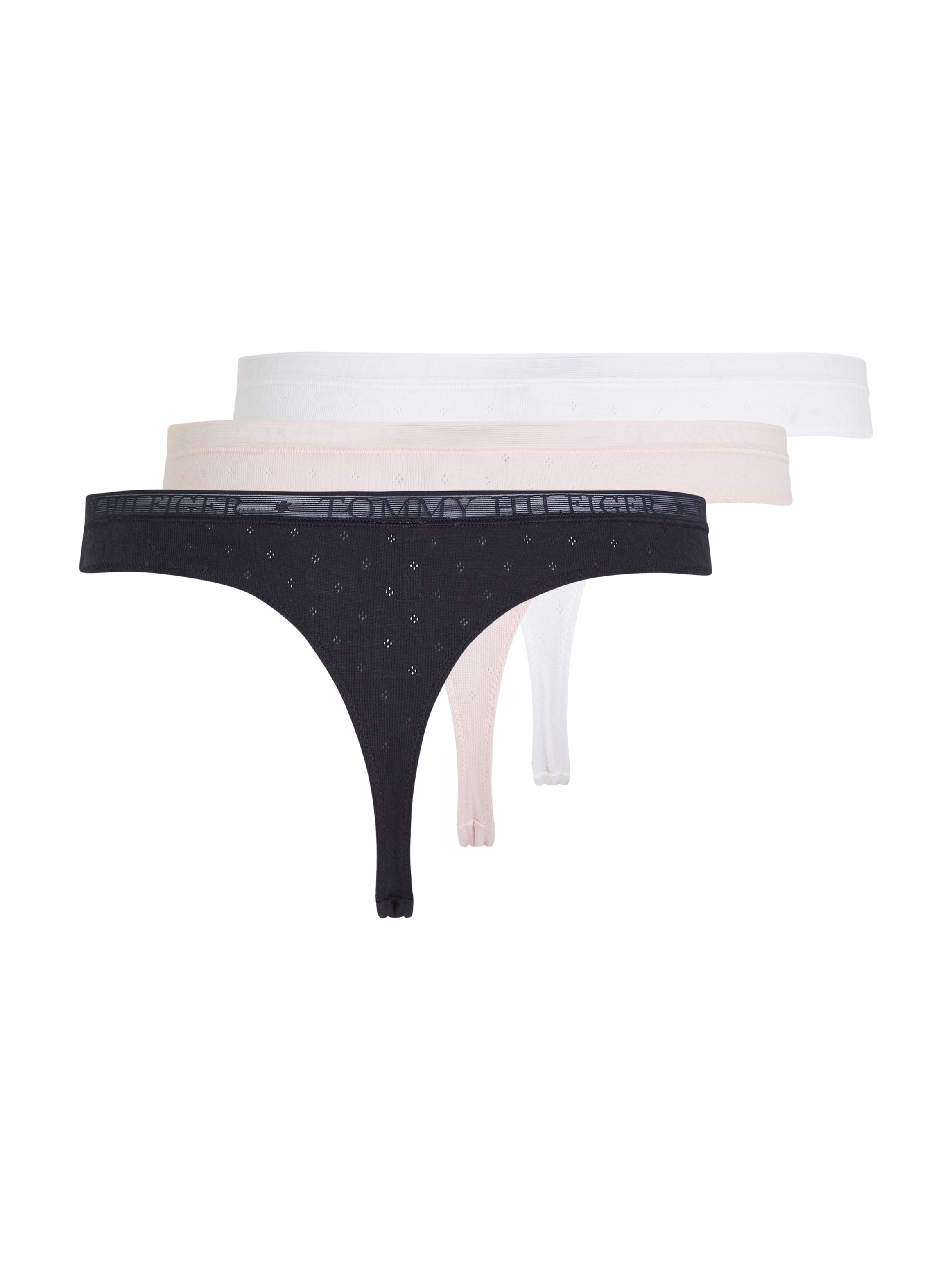 Tommy Hilfiger Underwear Slip »3P THONG«, (Packung, 3 St., 3er), dezent gemustert, Logoschriftzug