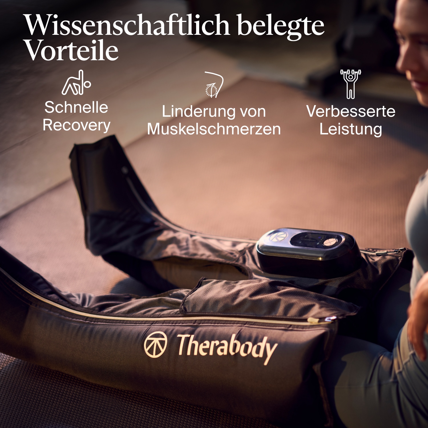 Therabody Massagegerät »Gr. L, RecoveryAir JetBoots Prime Kompressions-Stiefel, Large«, lindert Muskelschmerz, fördert Regeneration, Leistung, Flexibilität