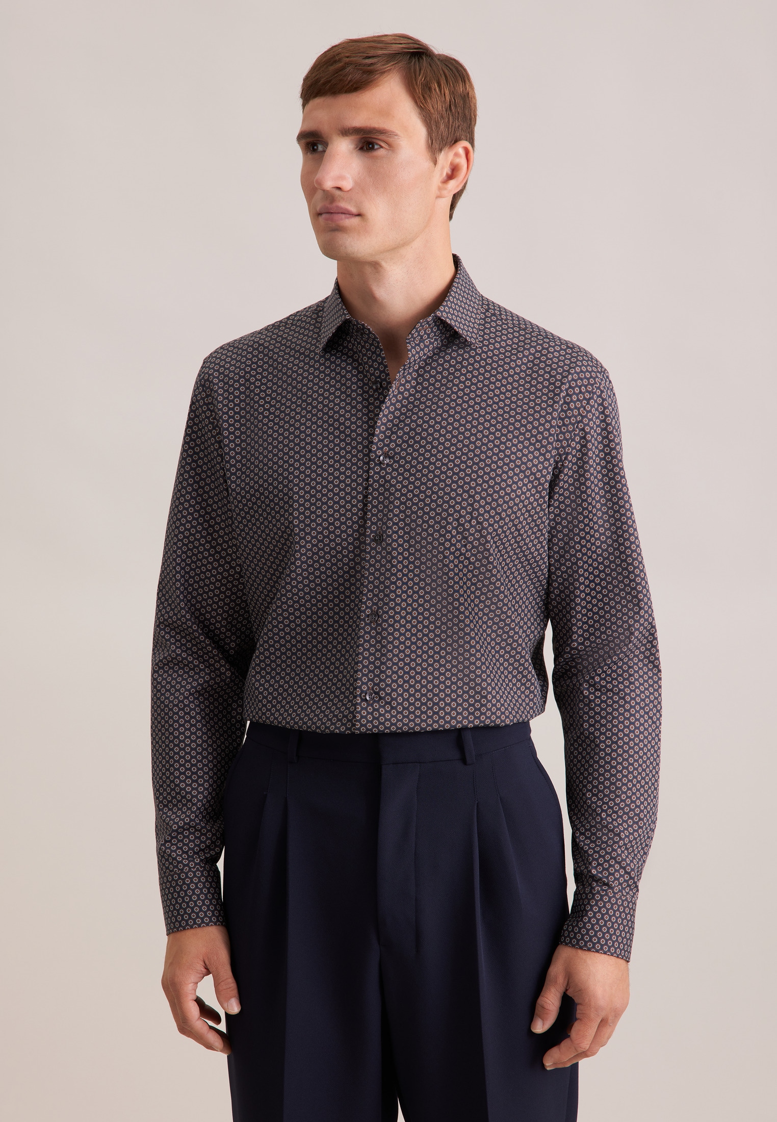 seidensticker Businesshemd »Schwarze Rose« Slim 1/1 Kentkragen Druck