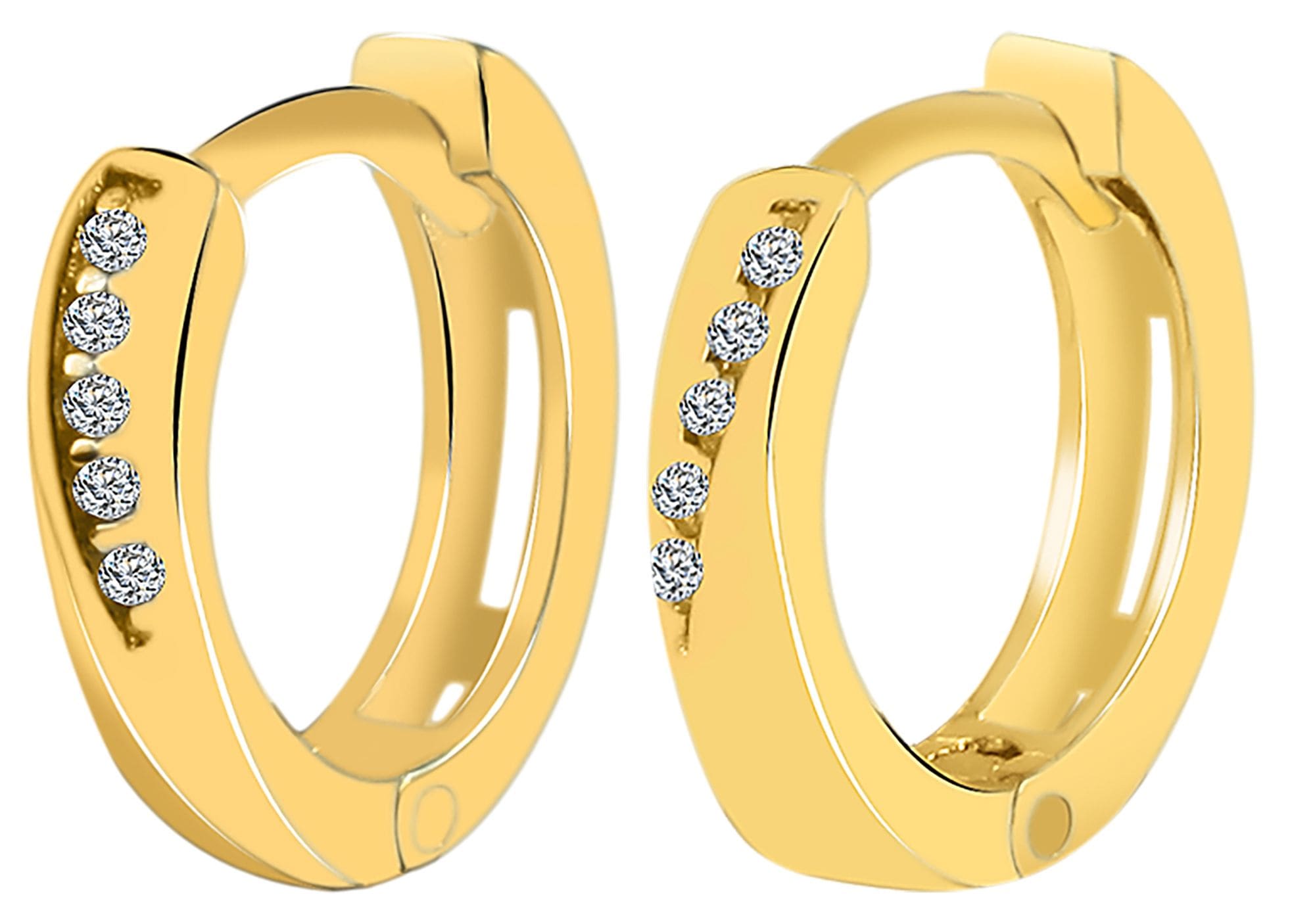 Adelia´s Paar Creolen »Damen Ohrringe ¿ Klappcreole aus 333 Gold mit Zirkonia«