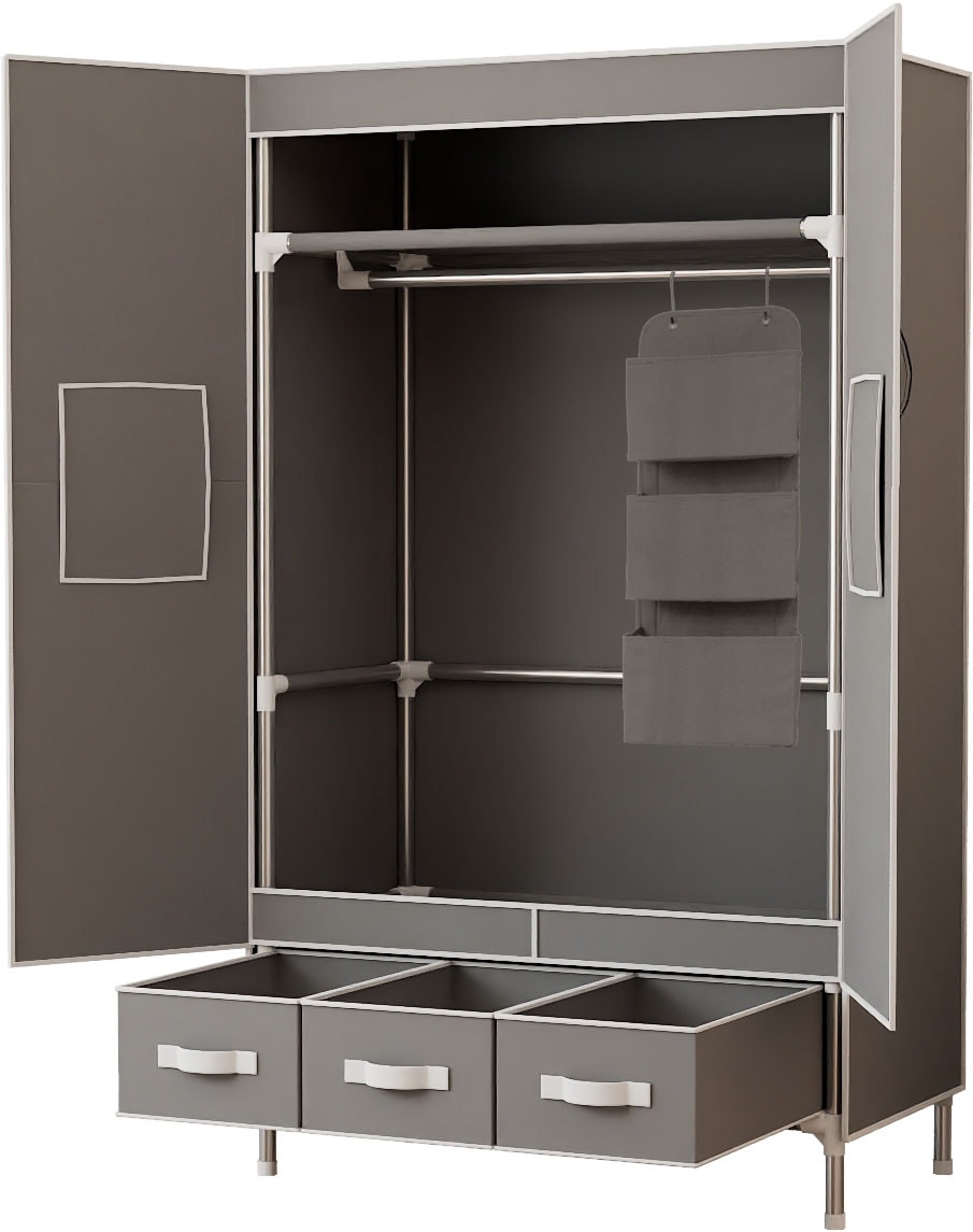 INOSIGN Kleiderschrank »Stockholm Stoffkleiderschrank Bestseller in diversen Ausführungen«, (Stabiler Schrank mit Türen und Schubladen in vielen Breiten), Schlafzimmer Garderobe Schrank Stoffkleiderschrank mit viel Stauraum