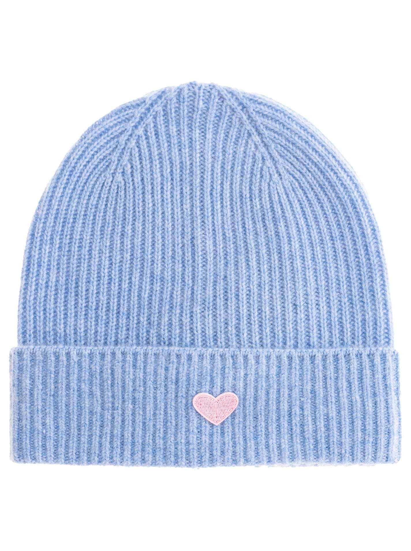 Zwillingsherz Beanie »Beanie with Heart-Patch«, Rippstrick, mit breitem Umschlag, wärmend