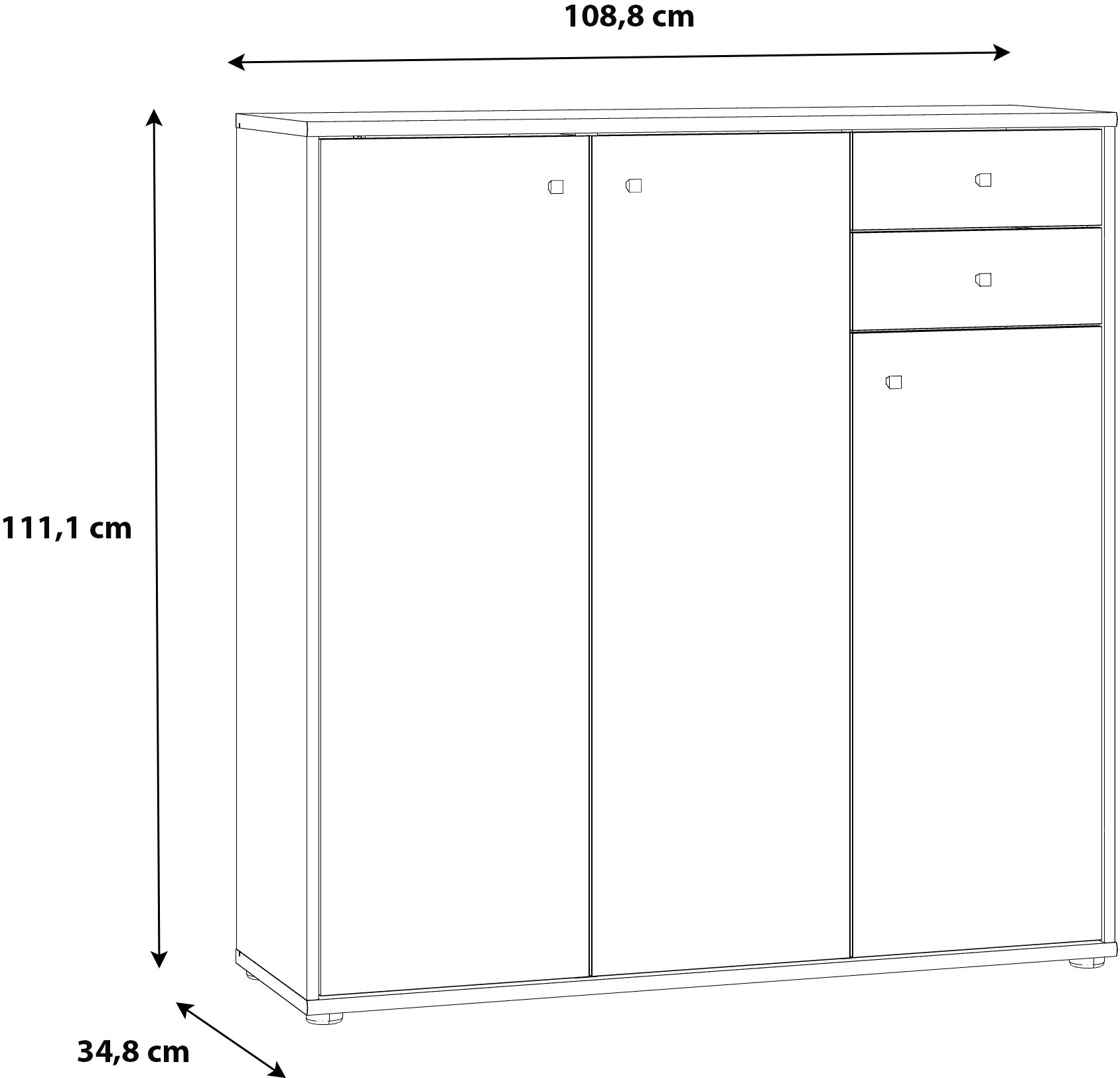 FORTE Kommode »Tempra«, Breite 108,8 cm