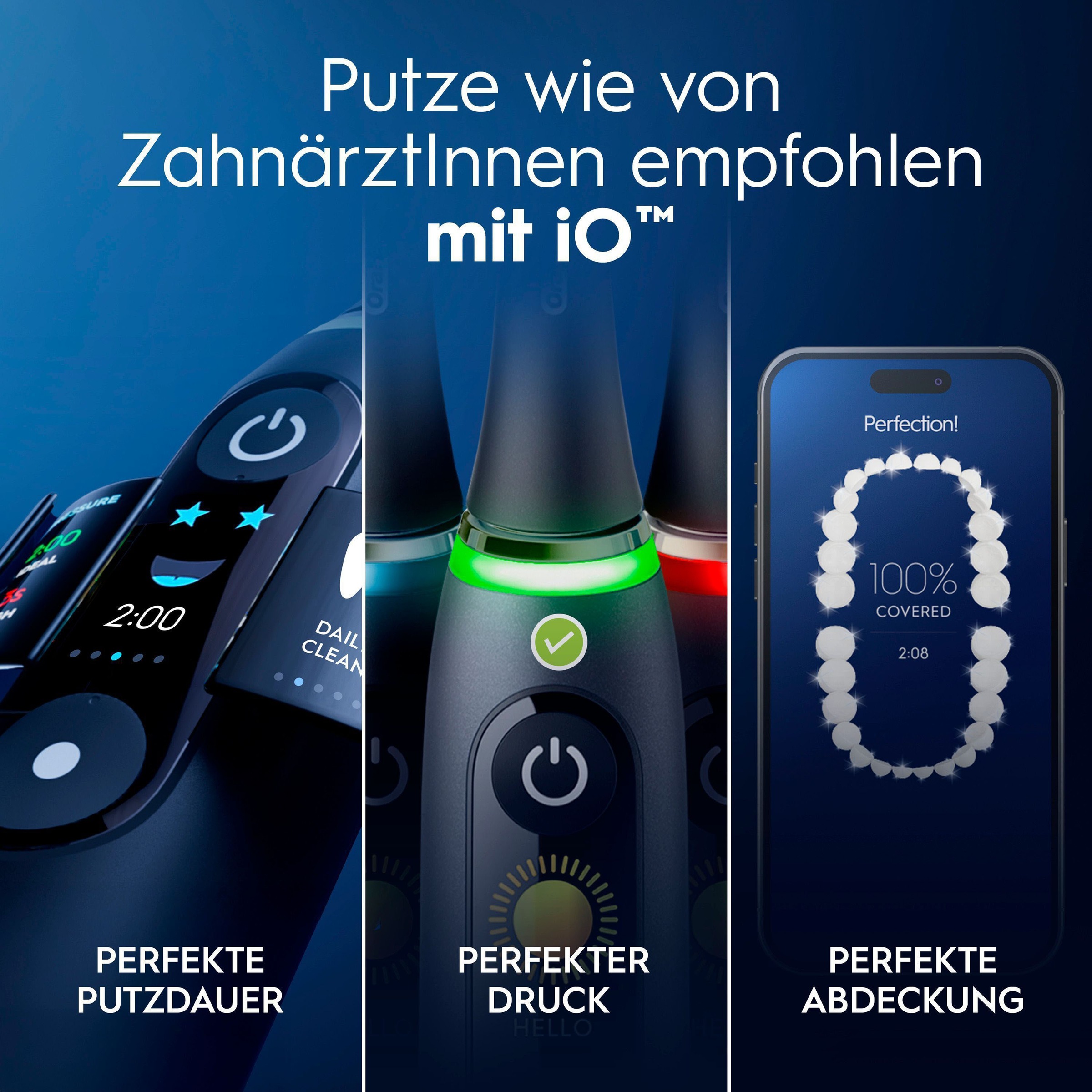 Oral-B Elektrische Zahnbürste »Oral-B iO Series 9« 2 Stk. Aufsteckbürsten 7 Putzmodi für Zahnpflege, 3D-Analyse, Farbdisplay & Lade-Reiseetui