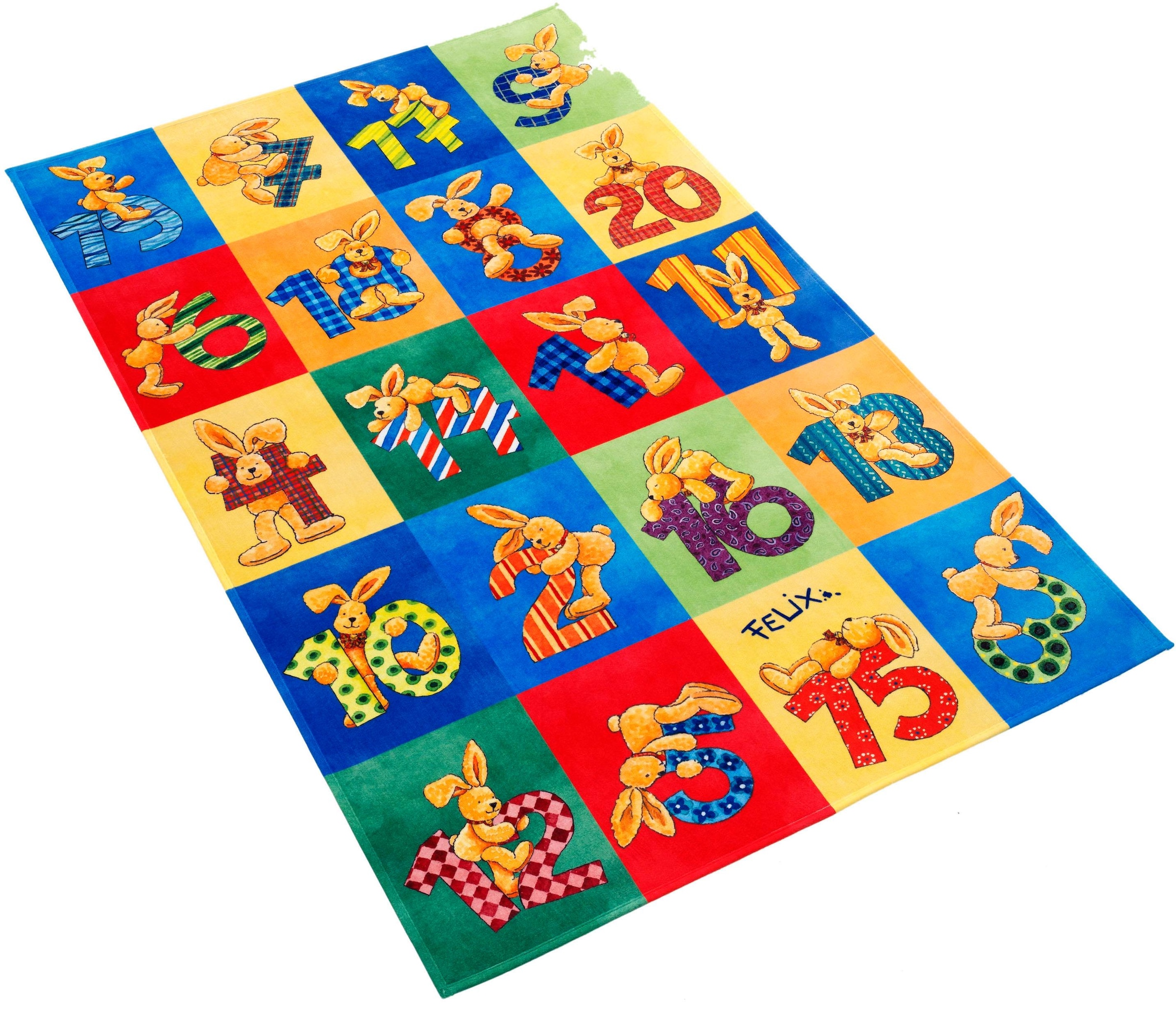 Felix der Hase Kinderteppich »FE-414«, rechteckig, 6 mm Höhe, Stoff Druck, weiche Mircofaser