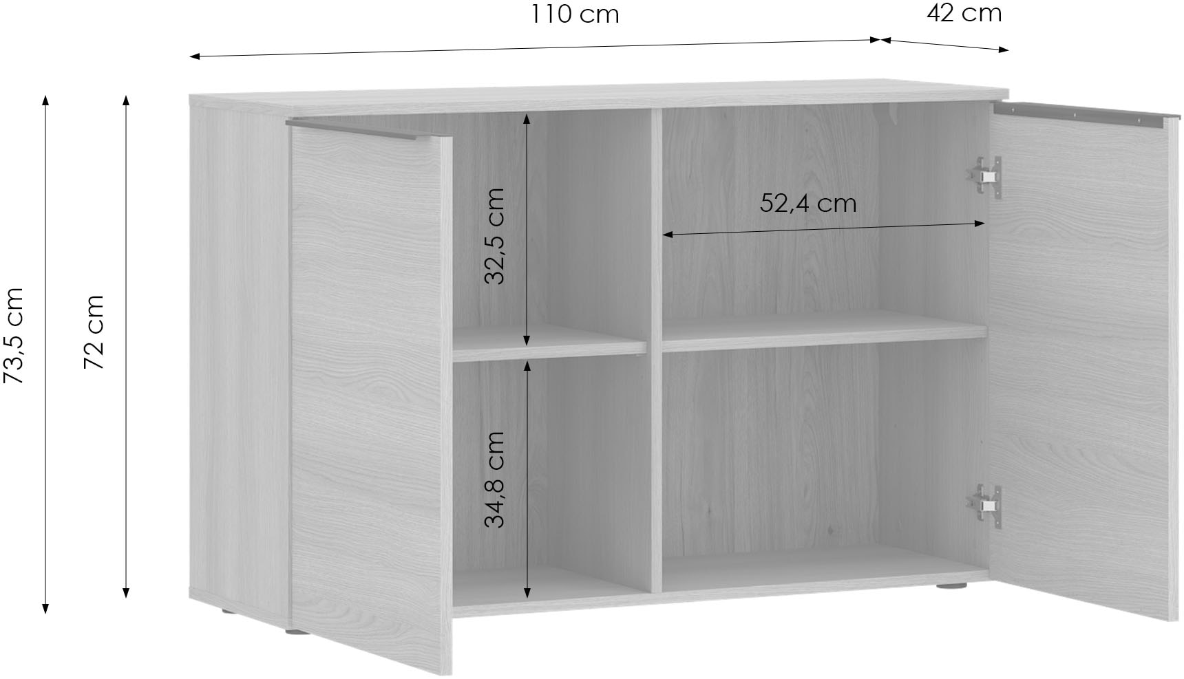 TOM TAILOR HOME Kommode Sideboard mit 2 Türen, Softclose,viel Stauraum mit Farbkick