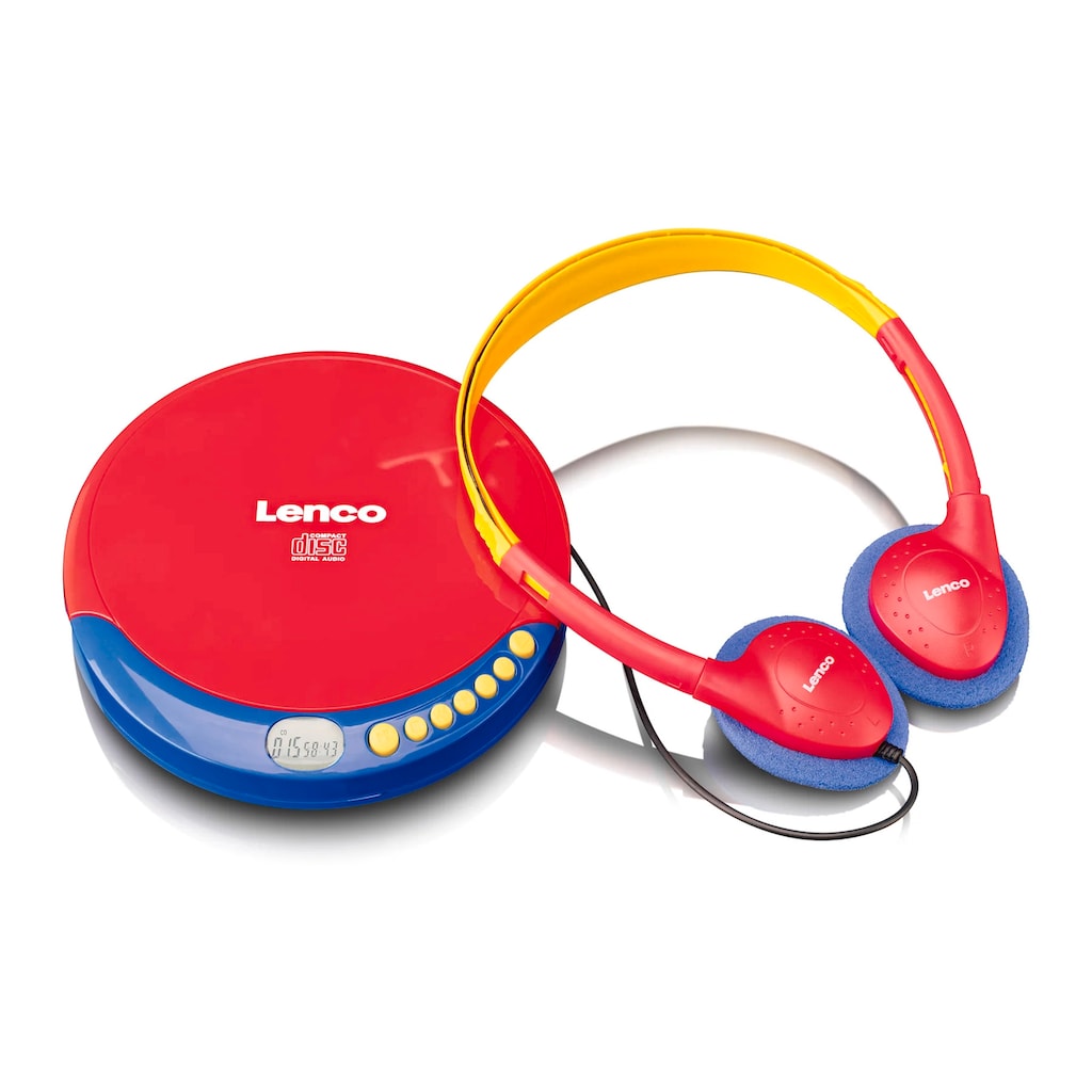 Lenco CD-Player »CD-021KIDS Portabler Kids CD-Player Ladefunktion Akku«