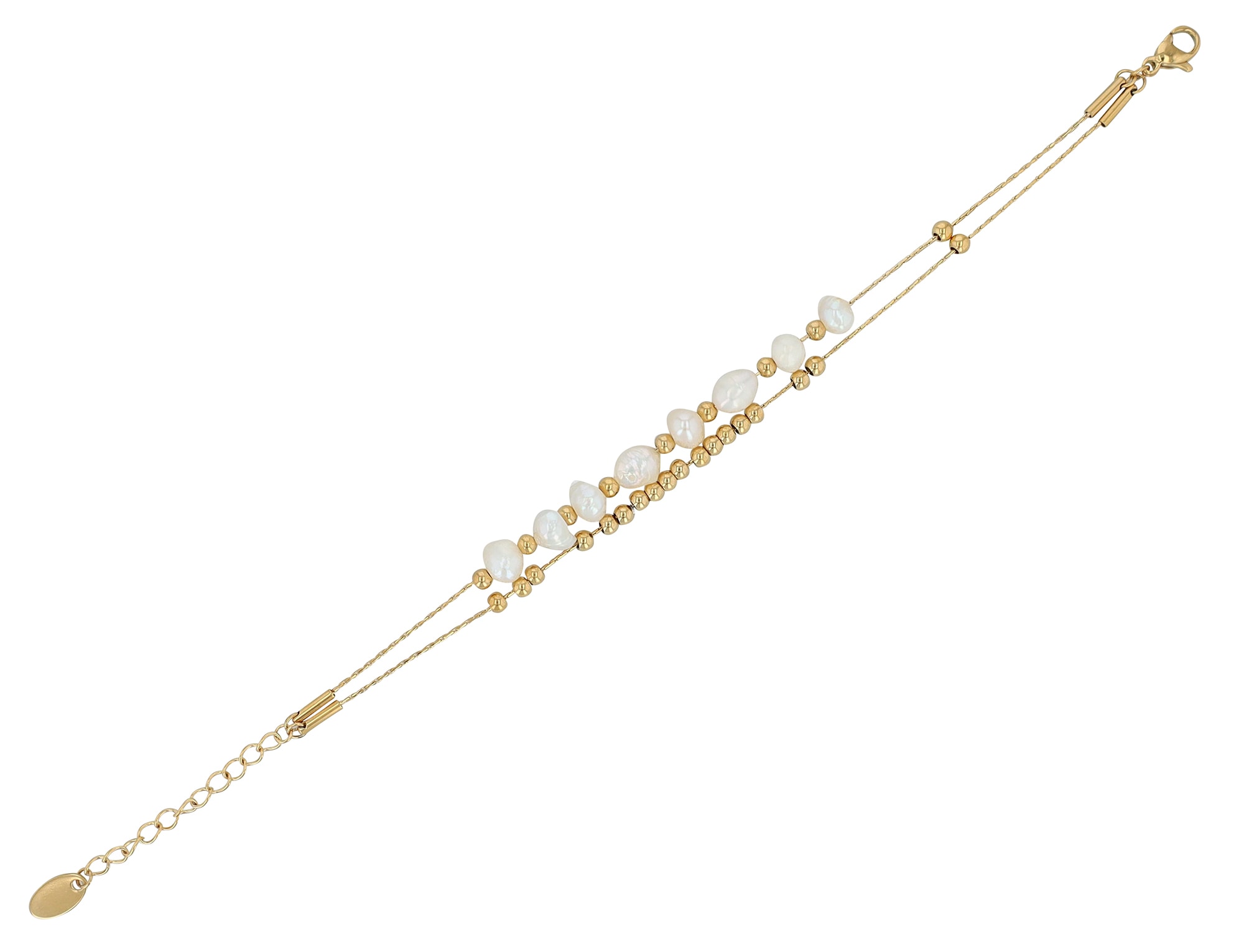 Adelia´s Armband »Damen Armband aus Edelstahl mit Süßwasserperle 17+5 cm«