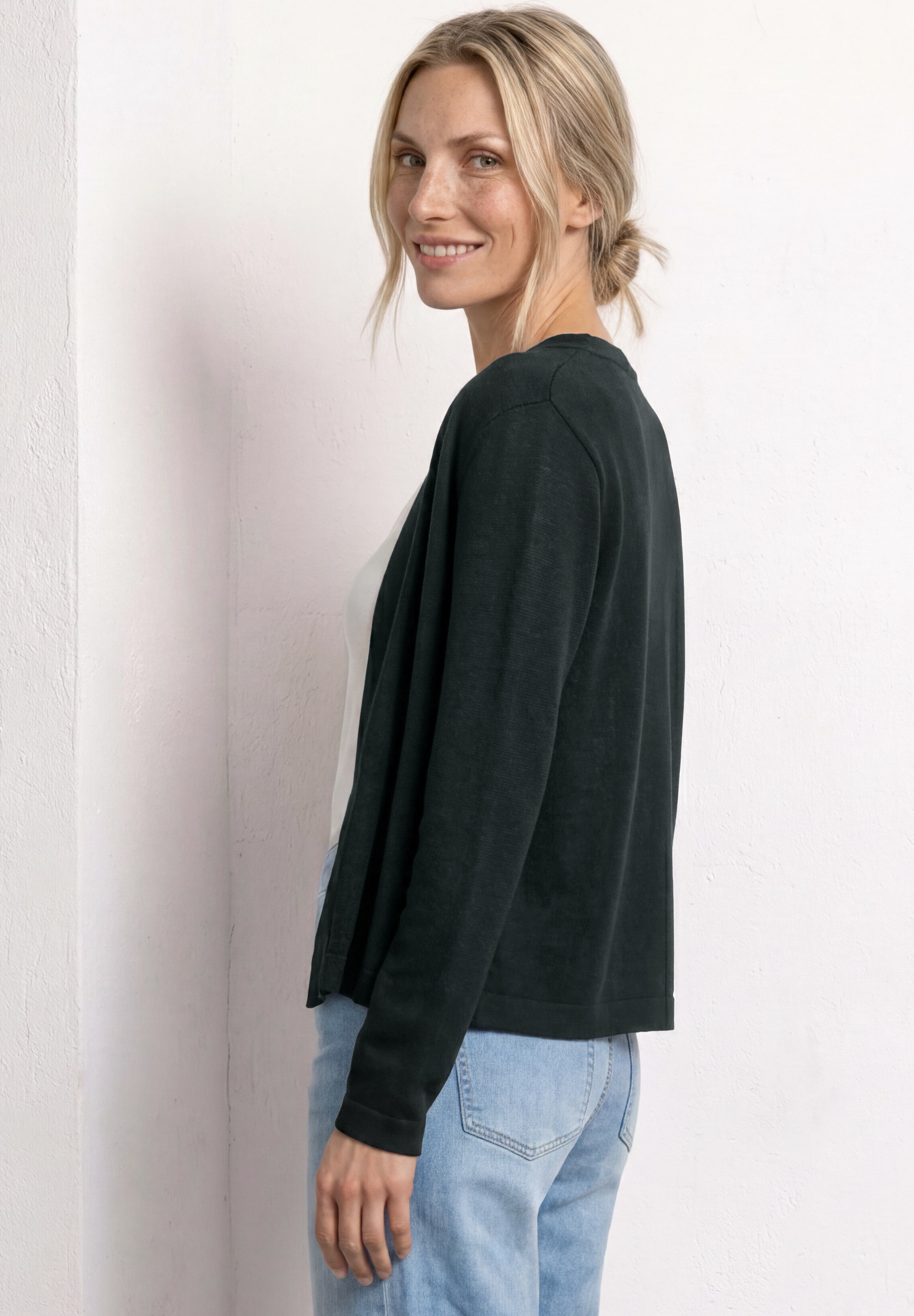STREET ONE Shirtjacke »Style Nette« unifarben, offen zu tragen, in Strick-Optik
