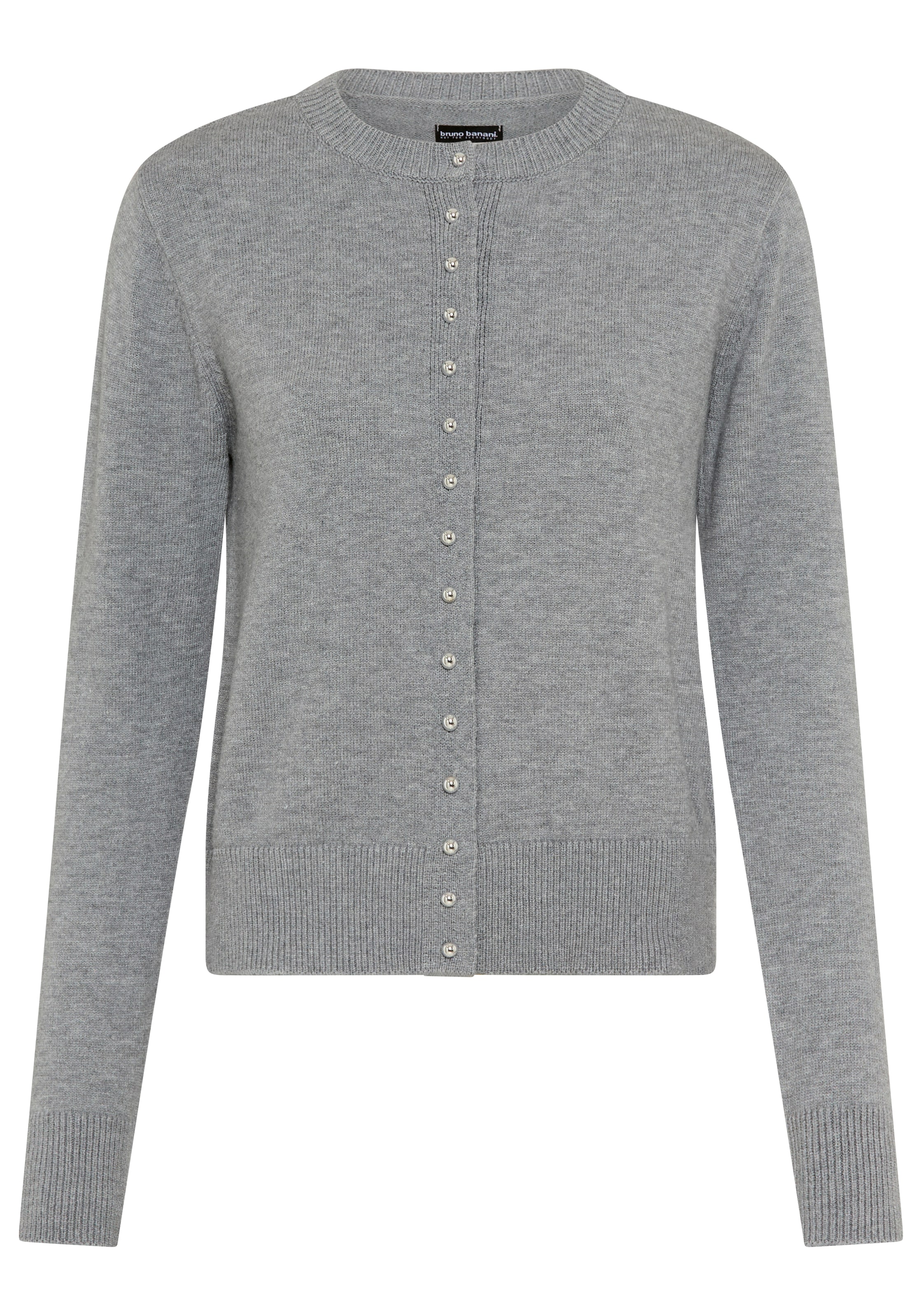 Bruno Banani Cardigan »mit markanten Knöpfen« figurbetonte Passform, hüftlange Schnittform, mit Rundhalsausschnitt