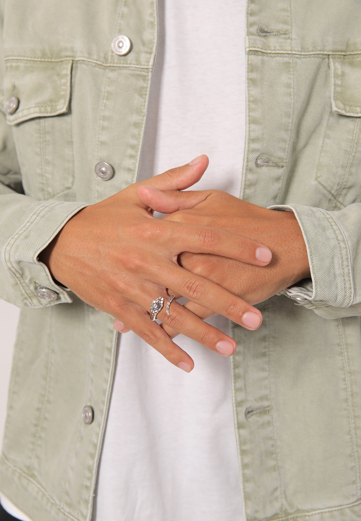 Kuzzoi Fingerring »Ring Herren Schlange Kraft 925 Silber«