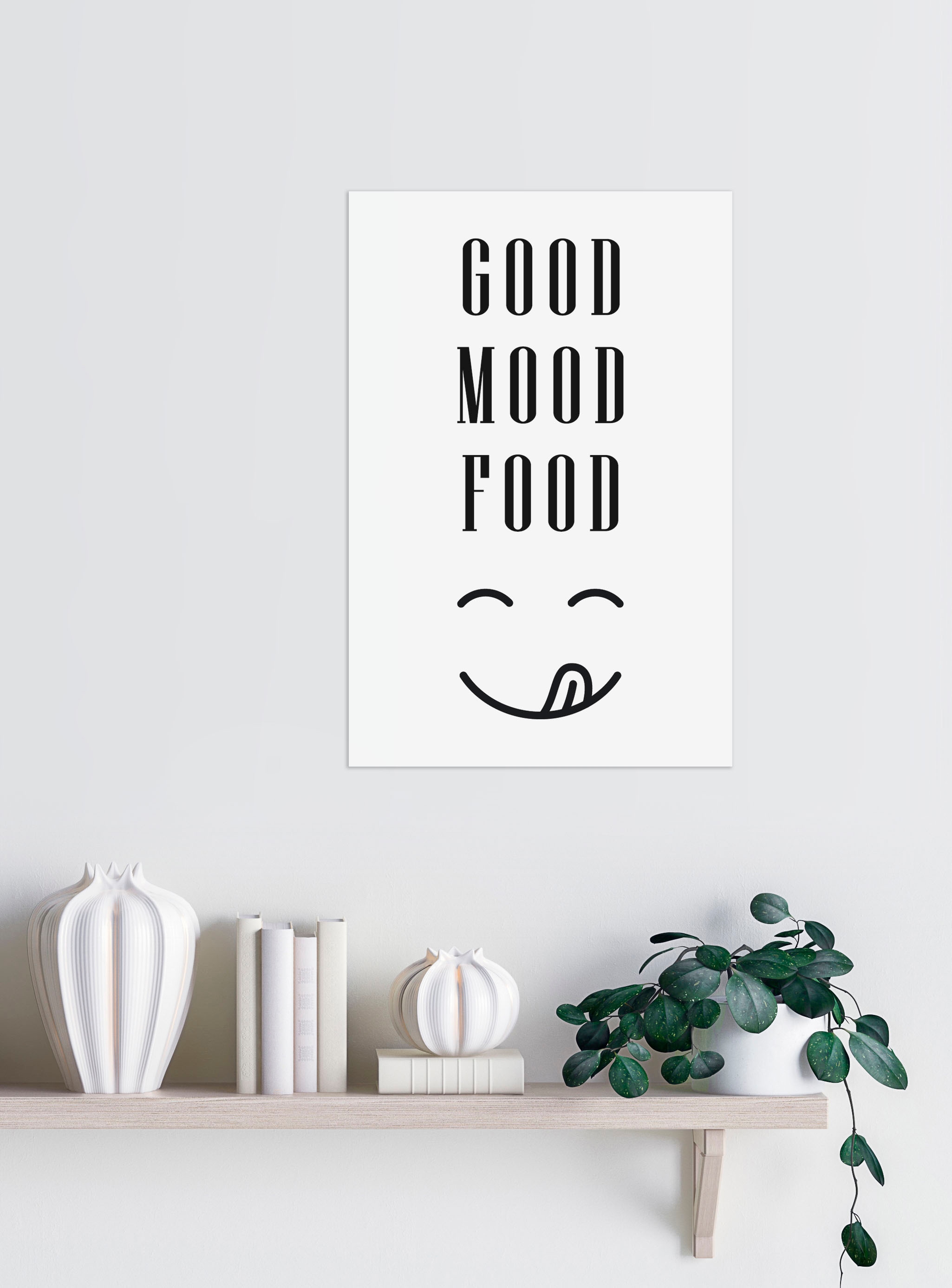 queence Wanddekoobjekt »GOOD MOOD FOOD«, Stahlschild, Blechschild, Spruch, Witzig, Wanddeko, retro, 20x30cm