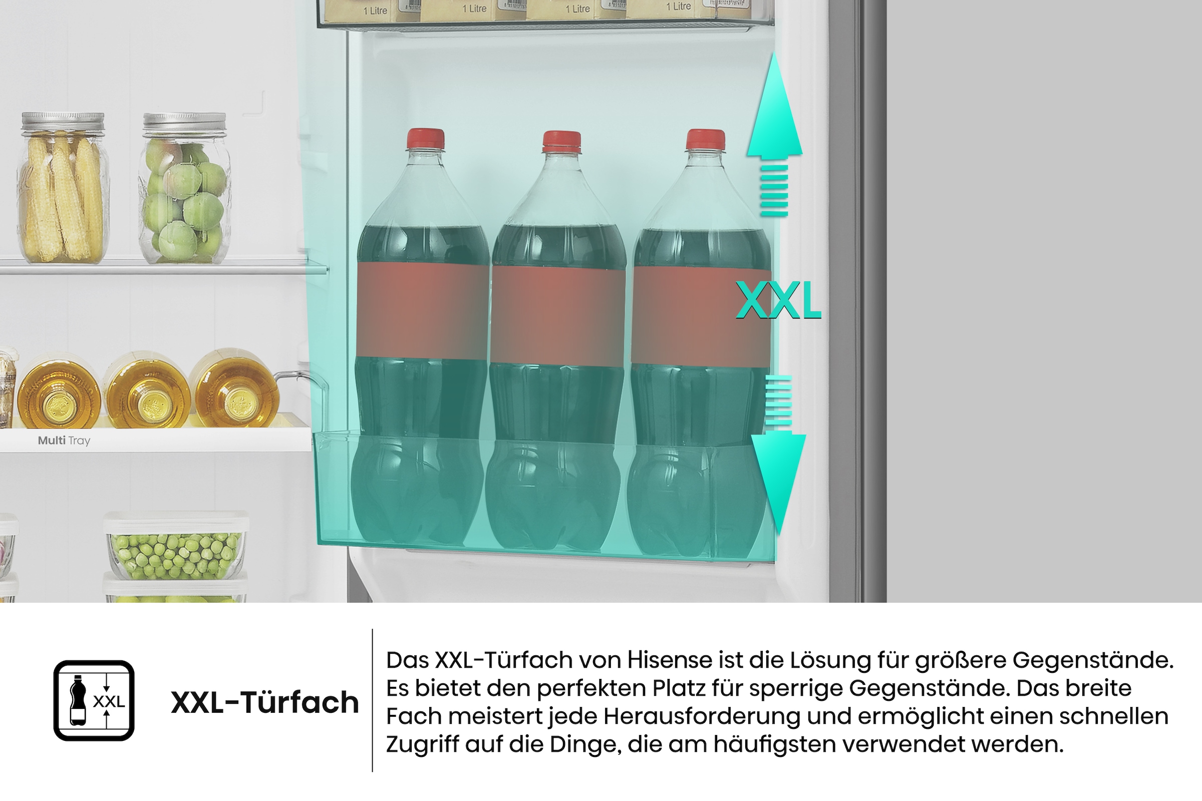 Hisense Side-by-Side »MS91558FC« 178,6 cm hoch 91,1 cm breit MultiAirFlow-System