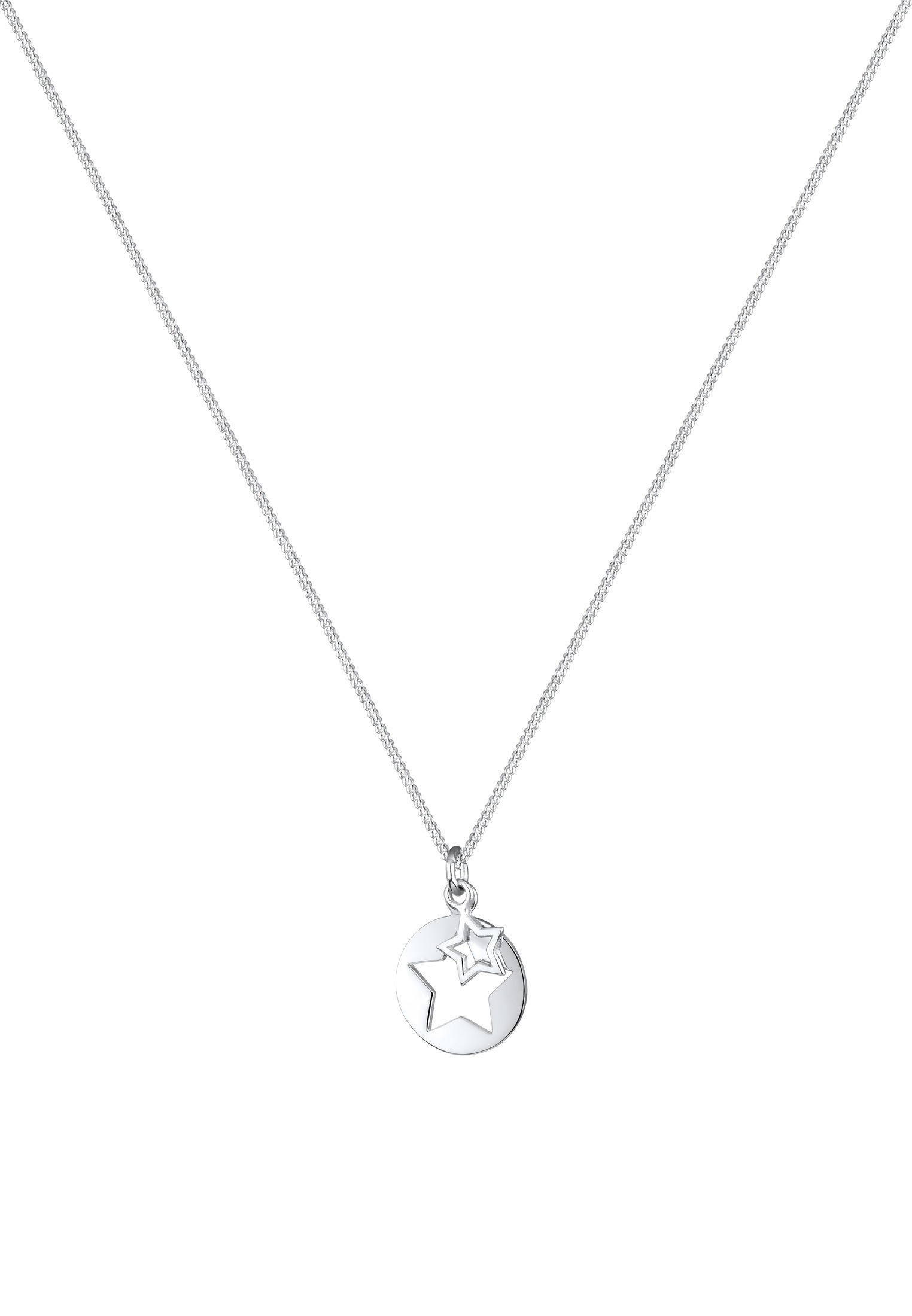 Elli Kette mit Anhänger »Halskette Stern Plättchen 925 Sterling Silber«