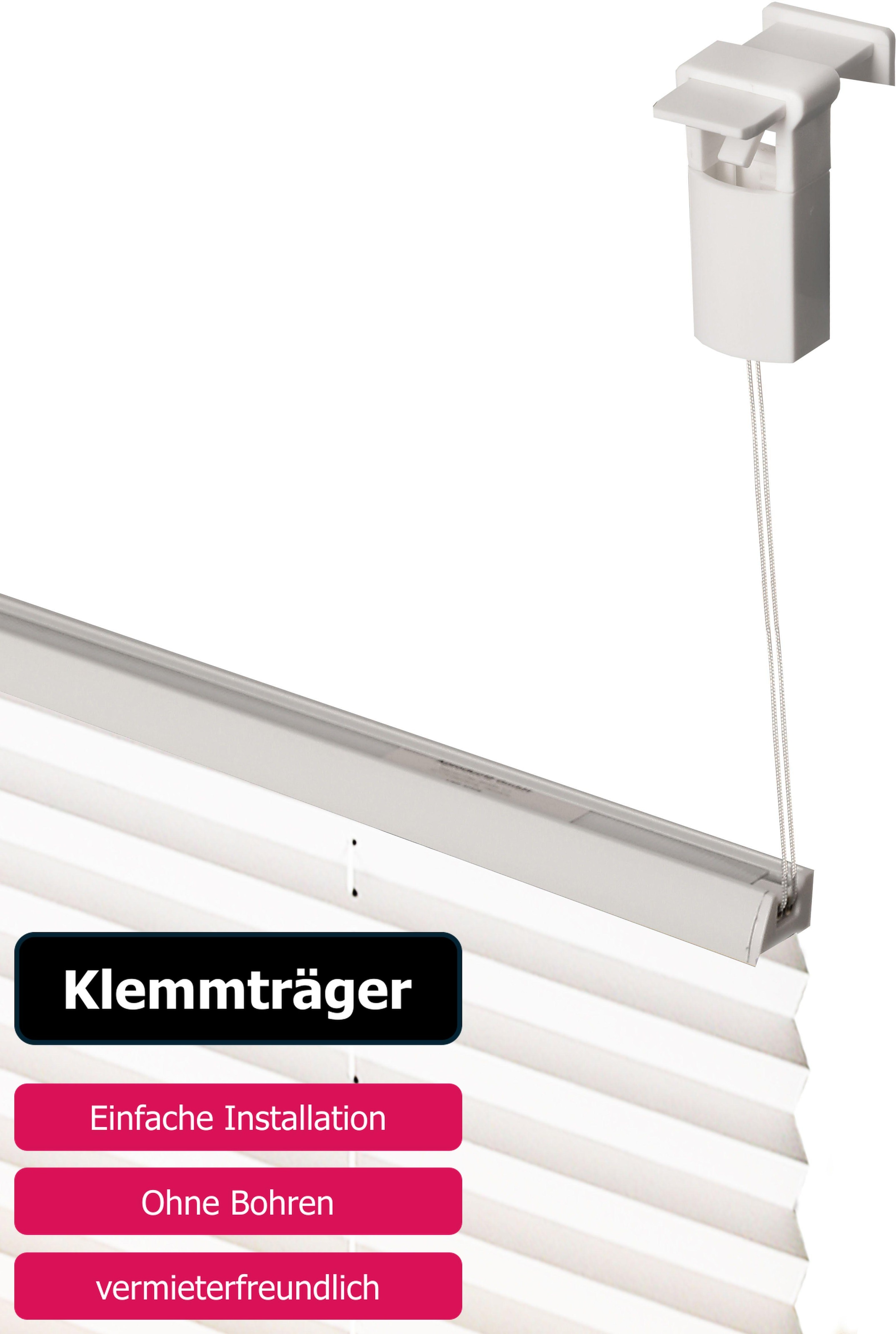 my home Plissee »Ombré«, Lichtschutz, ohne Bohren, verspannt, Fixmaß, Farbverlauf, Klemmträger