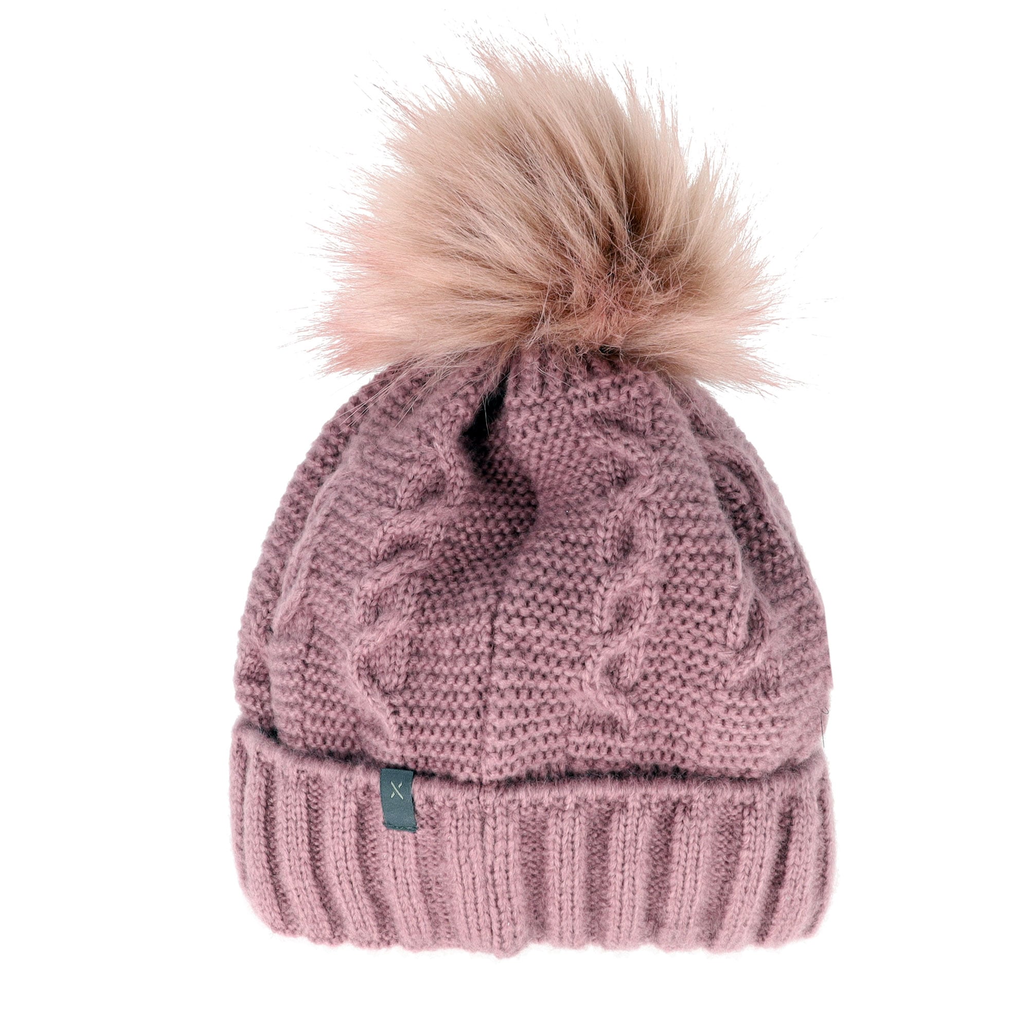 MAXIMO Strickmütze angenehmer Materialmix, gefüttert, Bommel, breiter Umschlag