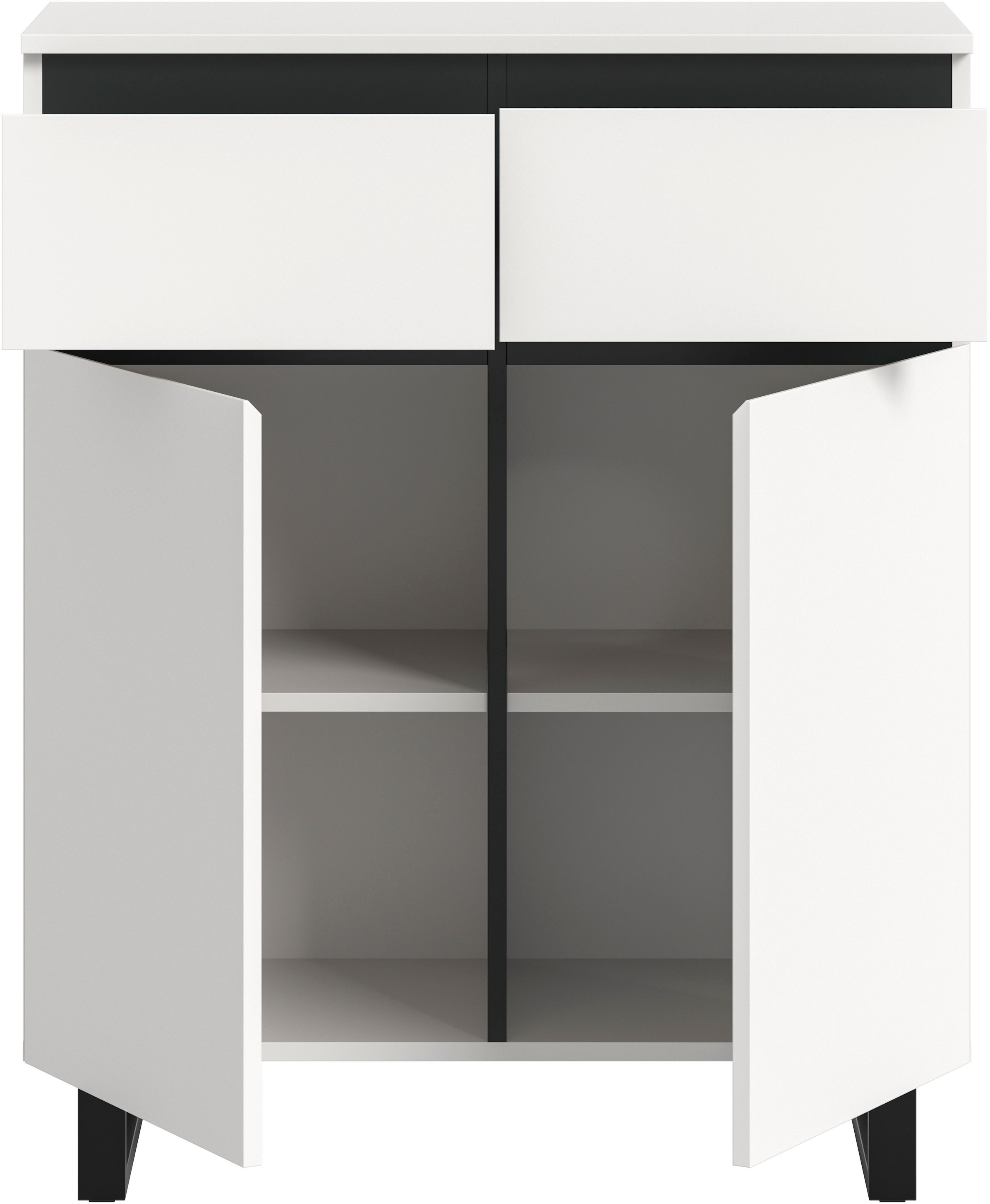 INOSIGN Kommode »TOMA, Höhe: 99cm, mit Metall-Kufen-Fuß, 2 Türen, 2 Schubkästen« Anrichte, Sideboard, Schrank, Board, Highboard