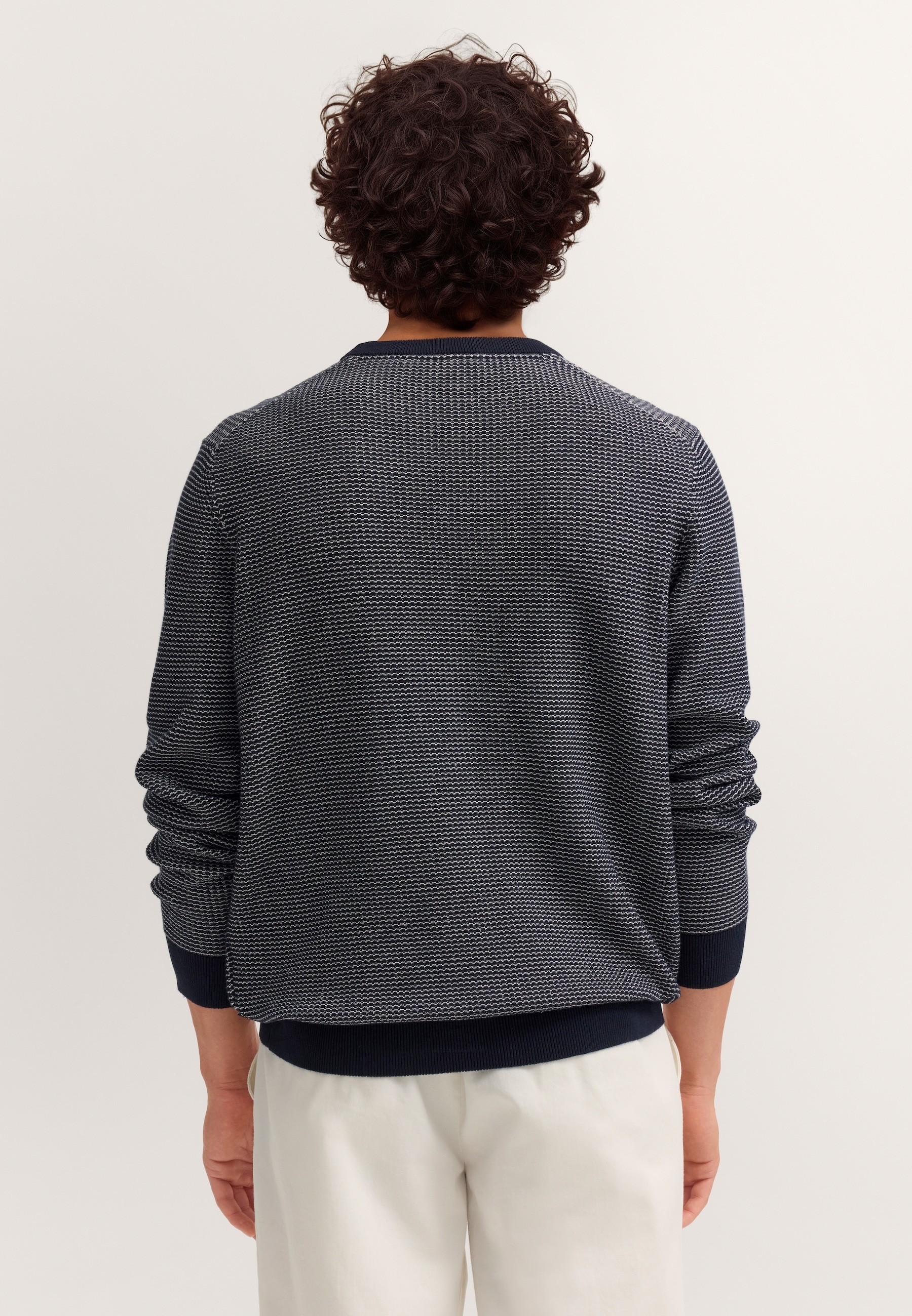 bugatti Rundhalspullover »Regular Fit« aus reiner Baumwolle