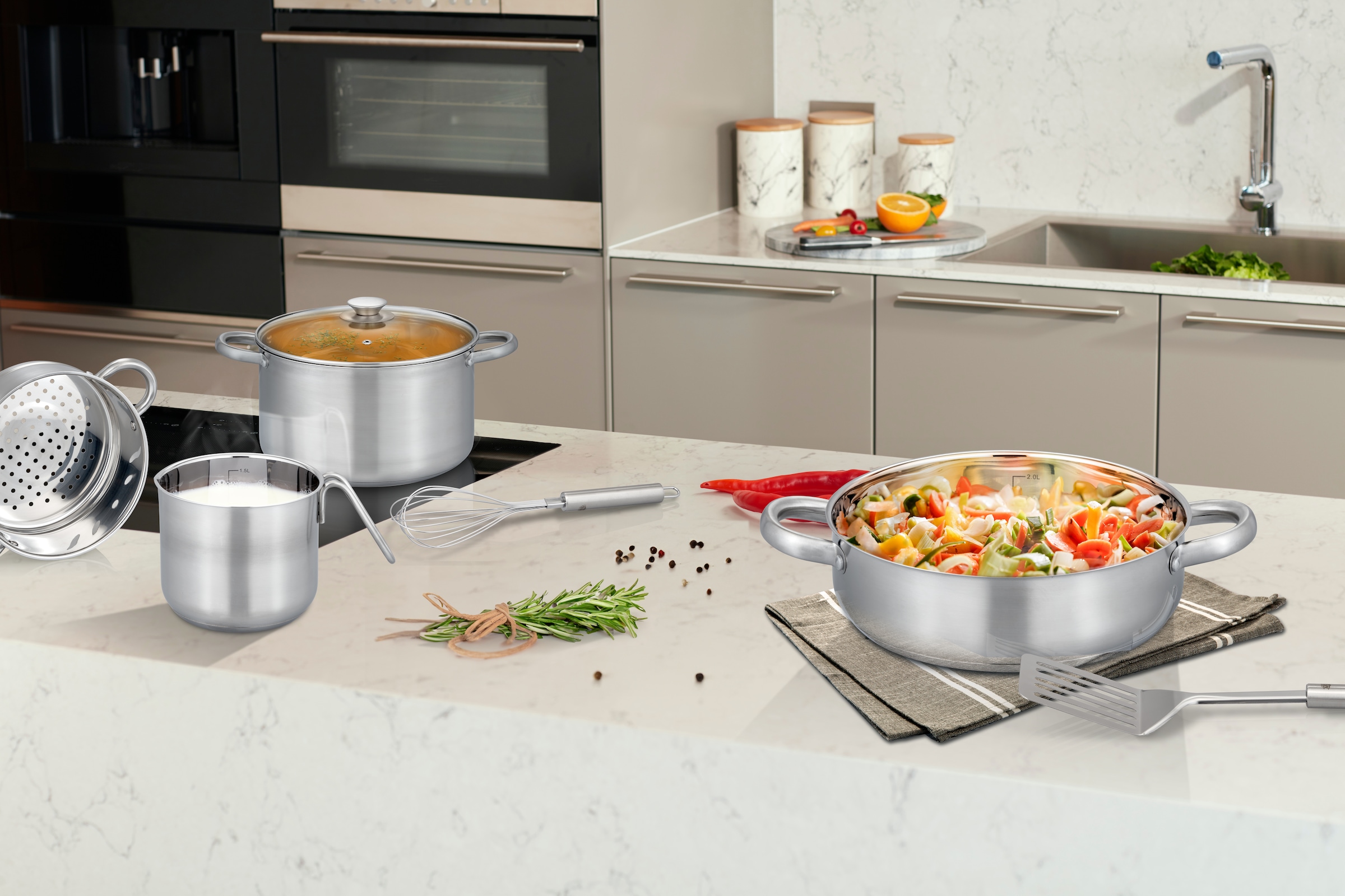 GSW Topf-Set »Toronto« Set, 15 Stk. tlg. Edelstahl