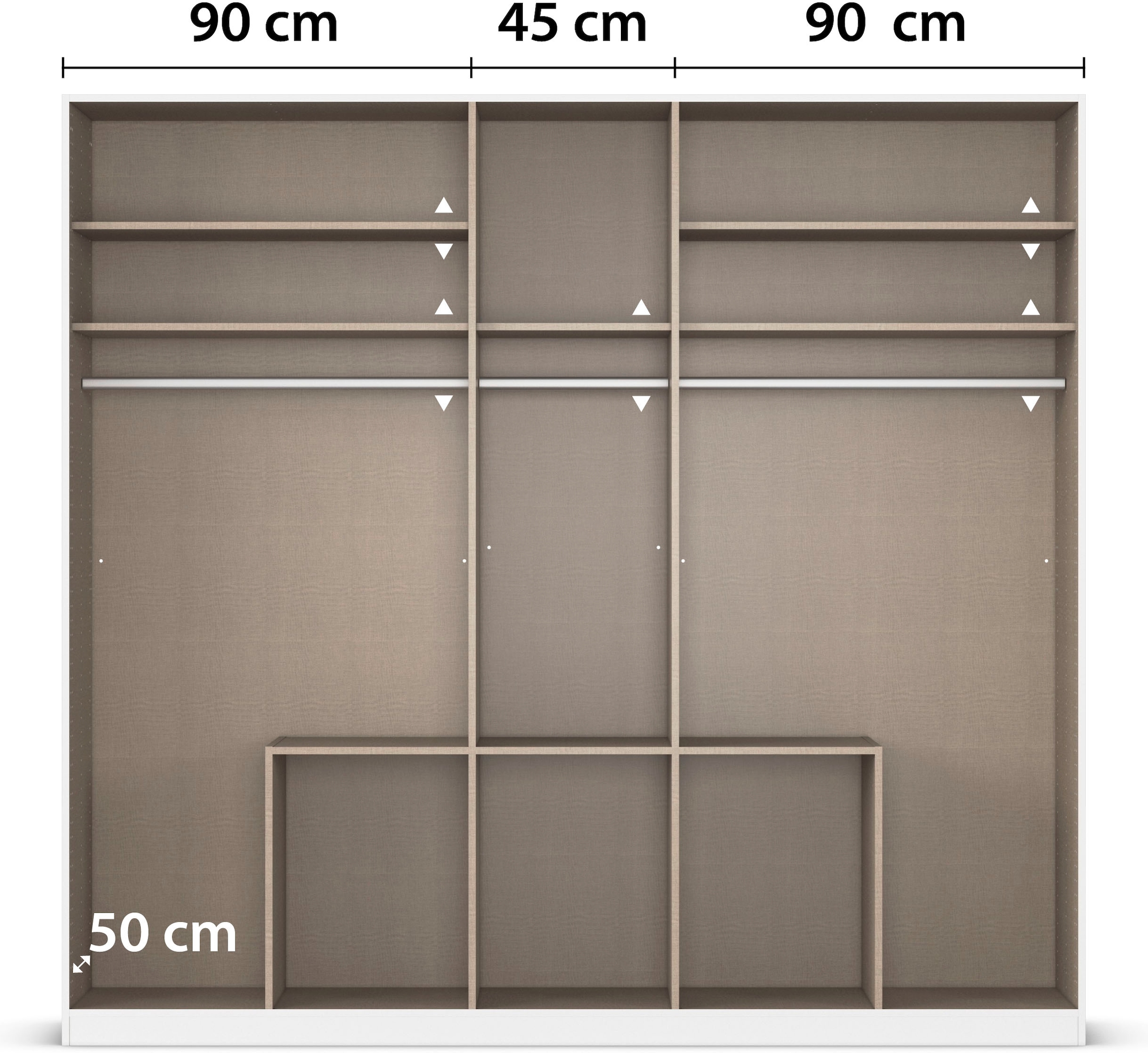 rauch Drehtürenschrank »Kleiderschrank Schrank Garderobe AGORDO mit Dekor- oder Hochglanzfront«, (in zwei Griff-Farben mit Dekor- oder Hochglanzfront), mit Außenschubkästen, in 6 Breiten und 2 Höhen MADE IN GERMANY