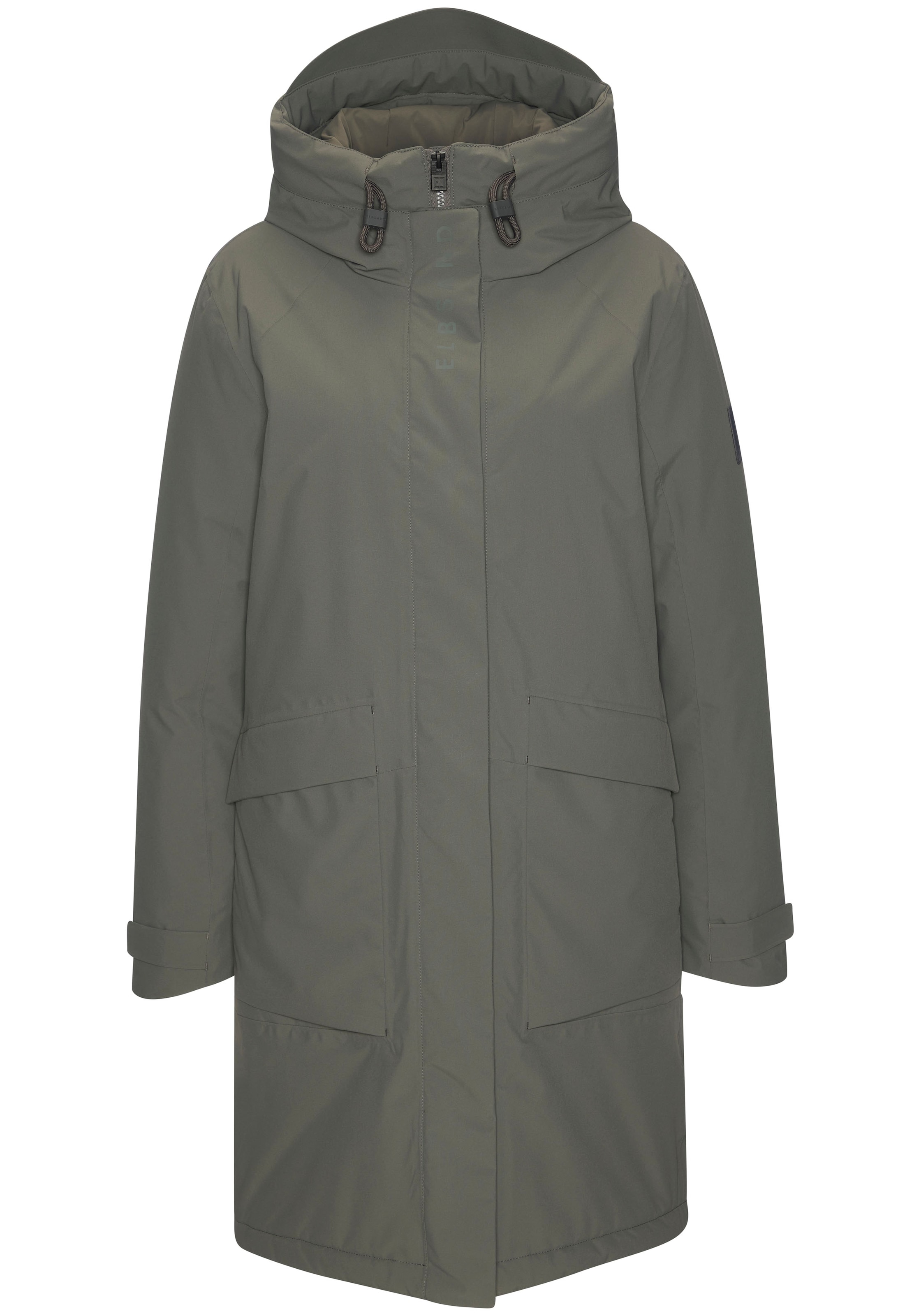 Elbsand Winterjacke mit Kapuze mit verstellbarer Kapuze und aufgesetzten Taschen