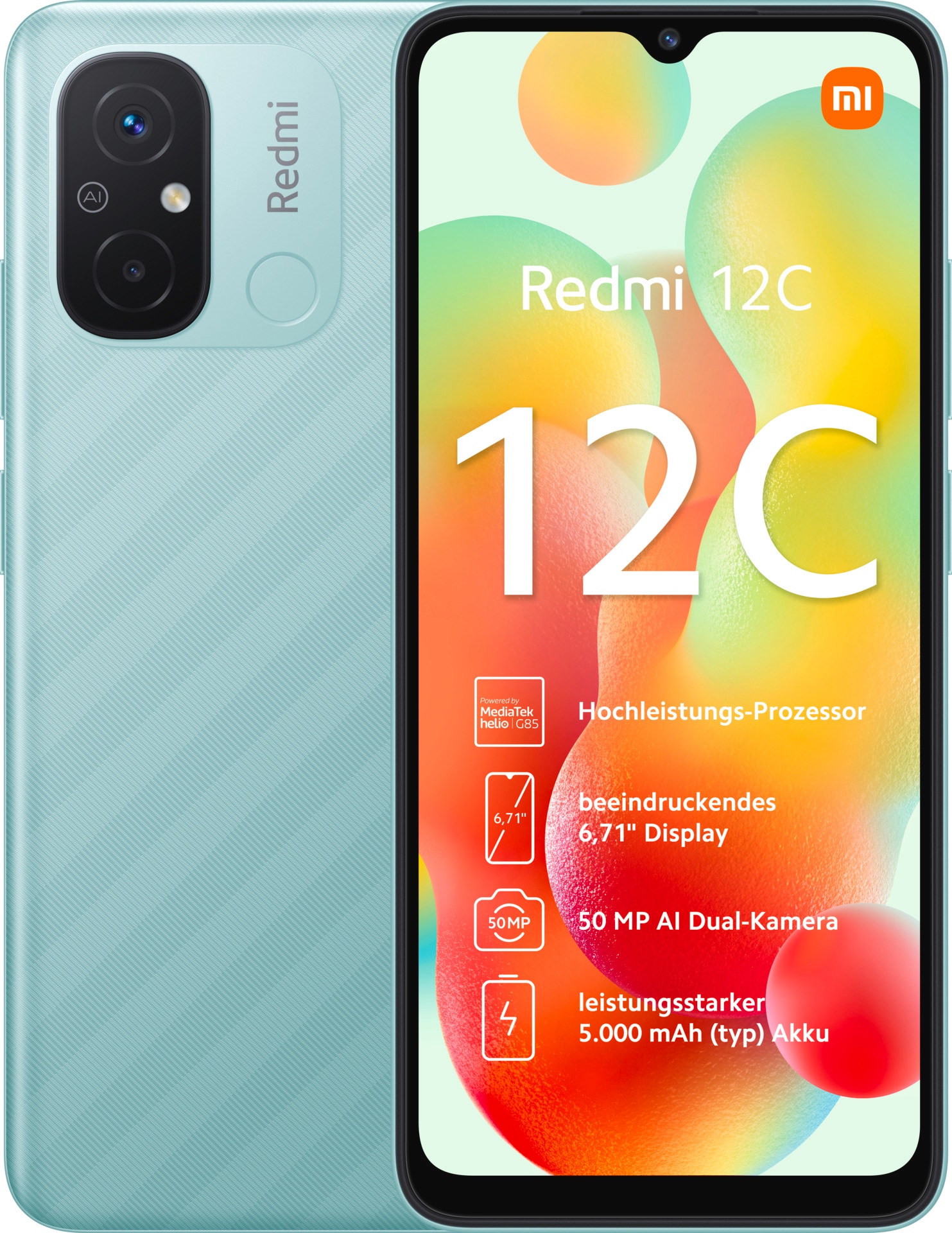 Xiaomi Smartphone »Redmi 12C 3GB+64GB«, Mint, 17 cm/6,71 Zoll, 64 GB Speicherplatz, 50... kaufen