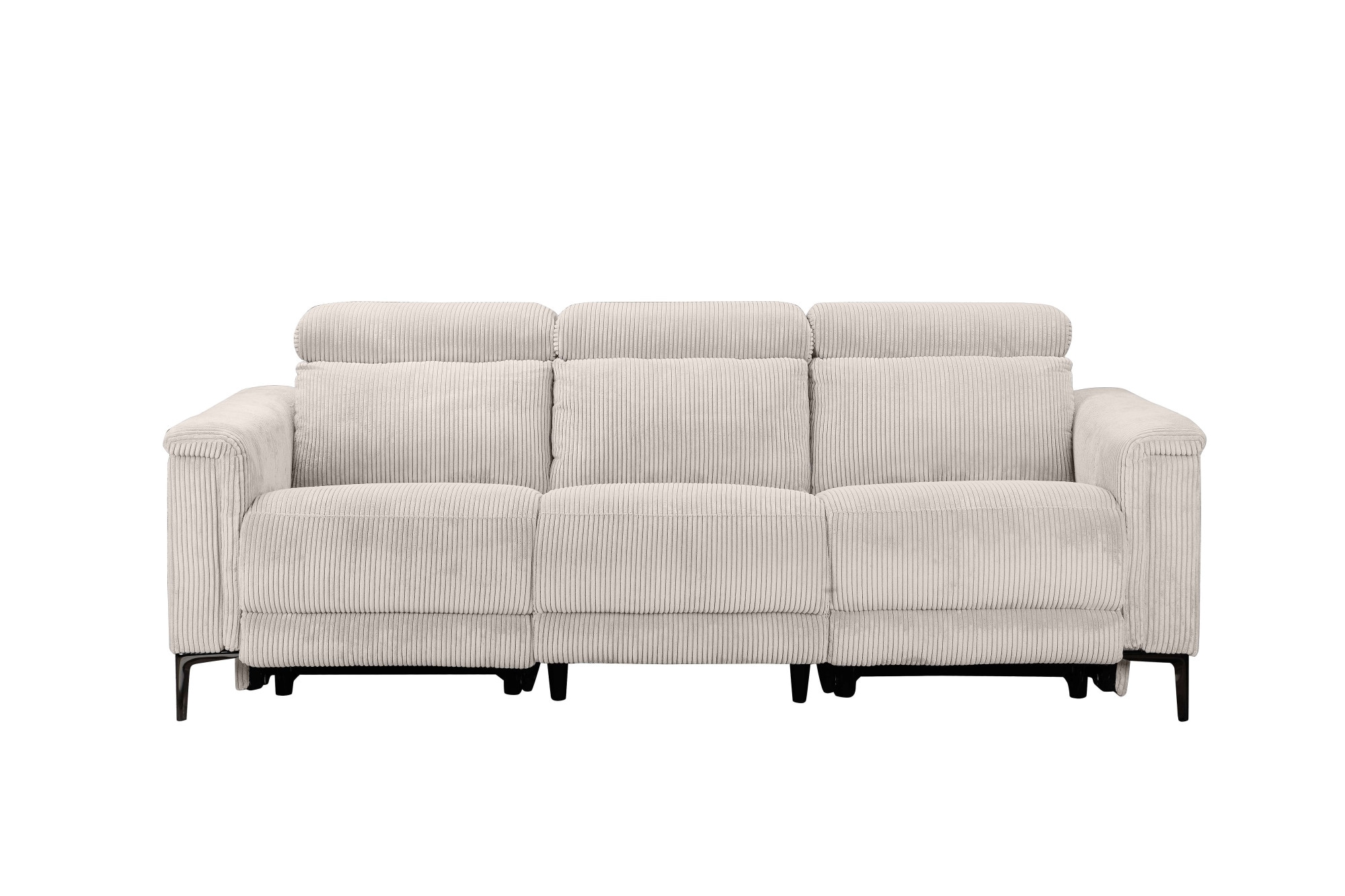 Places of Style 3-Sitzer »Lund Cord, mit manueller o. elektrischer Relaxfunktion in 2 Sitzen,«, USB-A, Kopfteilverstellung, Breite 222 cm