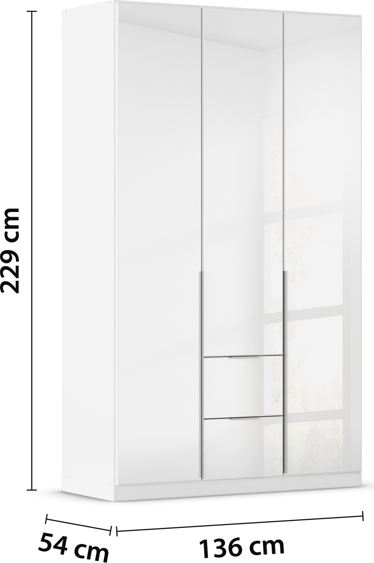 rauch Drehtürenschrank »Kleiderschrank Kleiderschränke Schrank Garderobe AGORDO mit Glasfront«, (in zwei Griff-Farben mit Glasfront), mit Außenschubkästen, in 6 Breiten und 2 Höhen MADE IN GERMANY