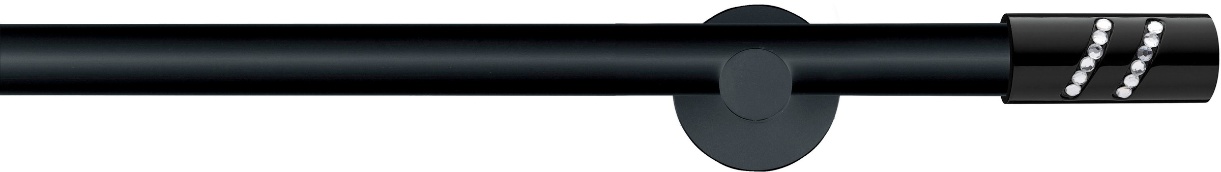 GARESA Gardinenstange »Black Boston«, 1 läufig-läufig, Wunschmaßlänge, inkl. je10 cm einen Ring + FH, Träger, Endknöpfe