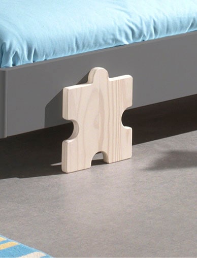 Vipack Kinderbett »Modulo, stapelbares Einzelbett, inkl. Rolllattenrost, 2 Farben« B/H/T ca. 203,6x93,8x48cm, Fuß Puzzle massiv, Bettseiten MDF lackiert,  Liegefläche 90/200 cm, einzeln oder als 2-er Set erhältlich