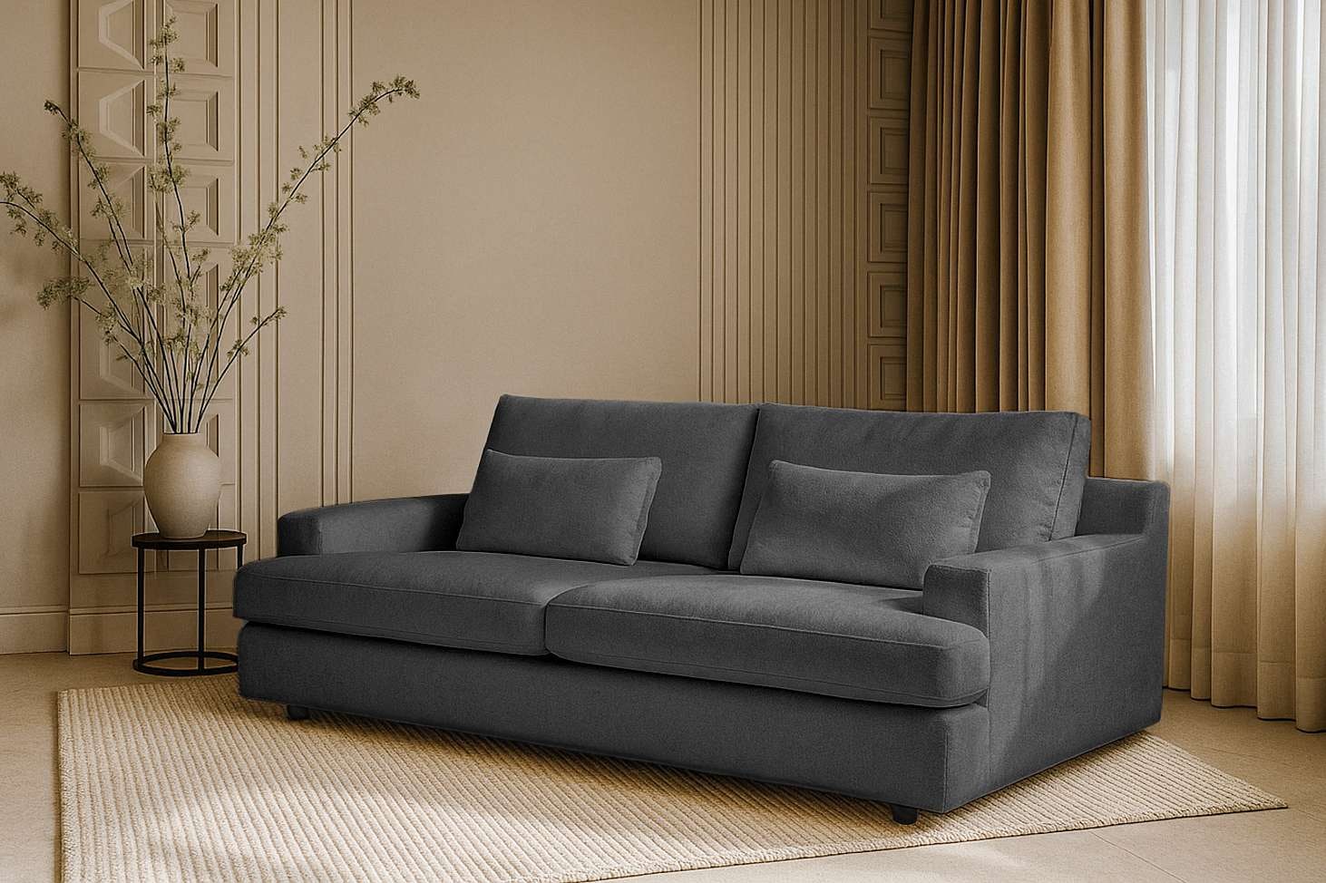 Home affaire Big-Sofa »Evelle 3 Sitzer Maxi«, 237 cm, tiefe Sitzfläche, Lounge-Sitzkomfort, Struktur, Breitcord