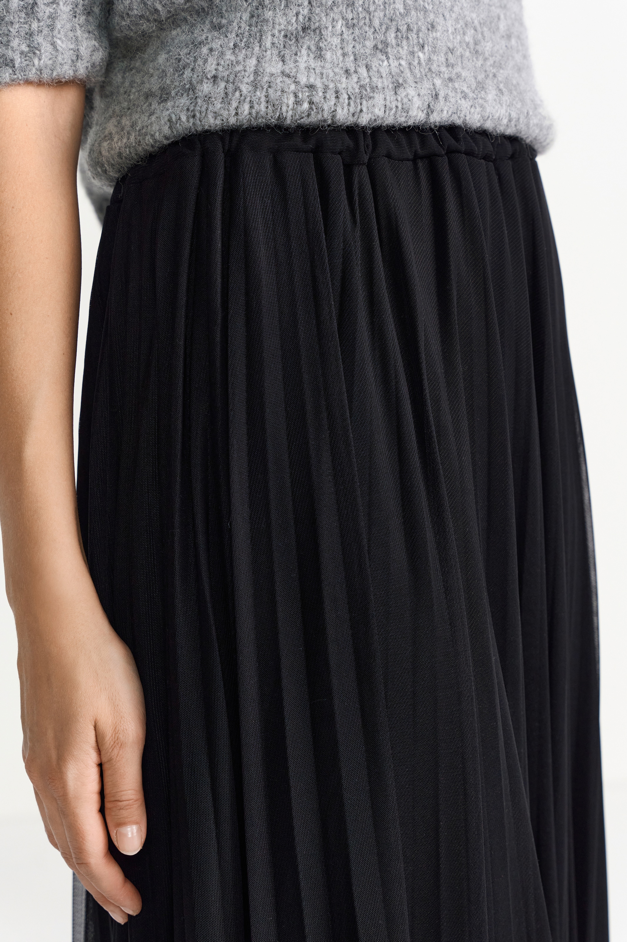 RICHROYAL Plisseerock in Midilänge, mit elastischem Bund, mit Tülleinsatz, A-Linie