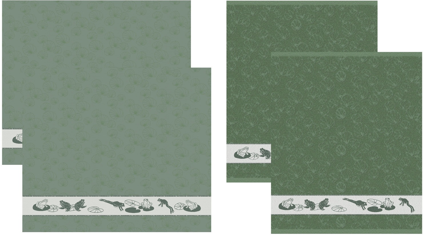 DDDDD Geschirrtuch »Froggy«, (Set, 4 tlg., Combi-Set: bestehend aus 2x Küchentuch + 2x Geschirrtuch)